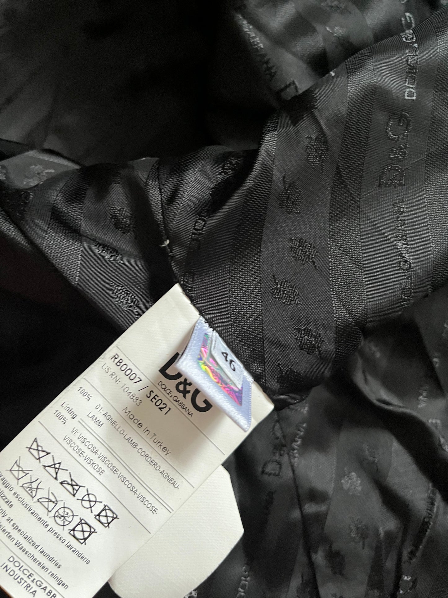 00 年代 Dolce &amp; Gabbana 黑色反叛实用皮夹克（S/M）