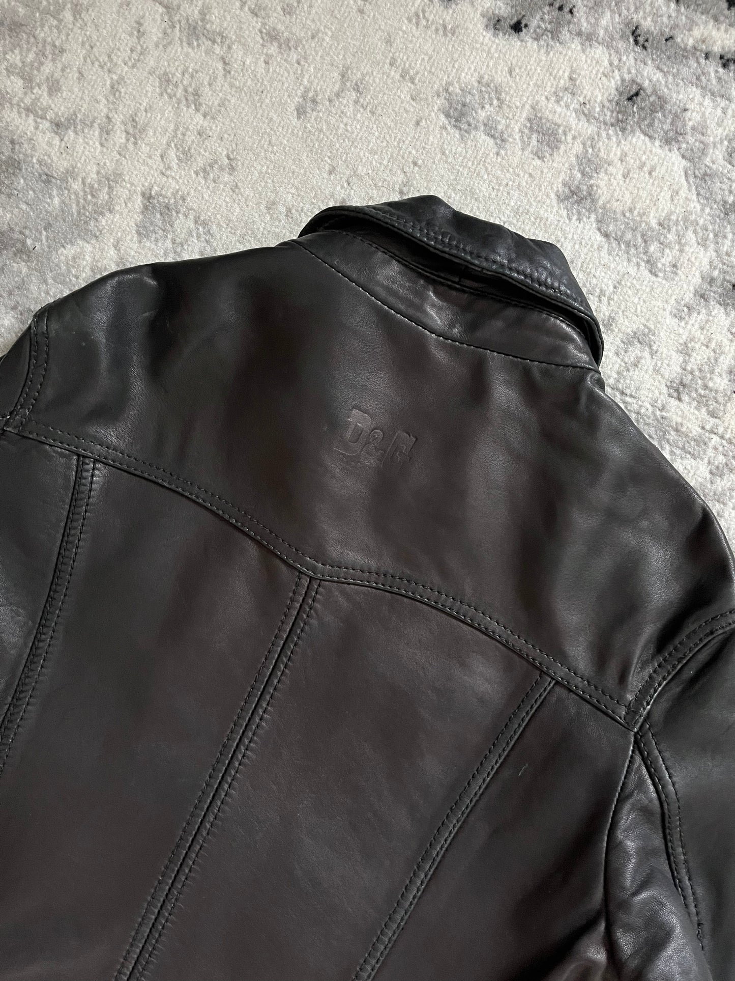 00s Dolce & Gabbana Black Rebel Utility Leather Jacket (S/M)