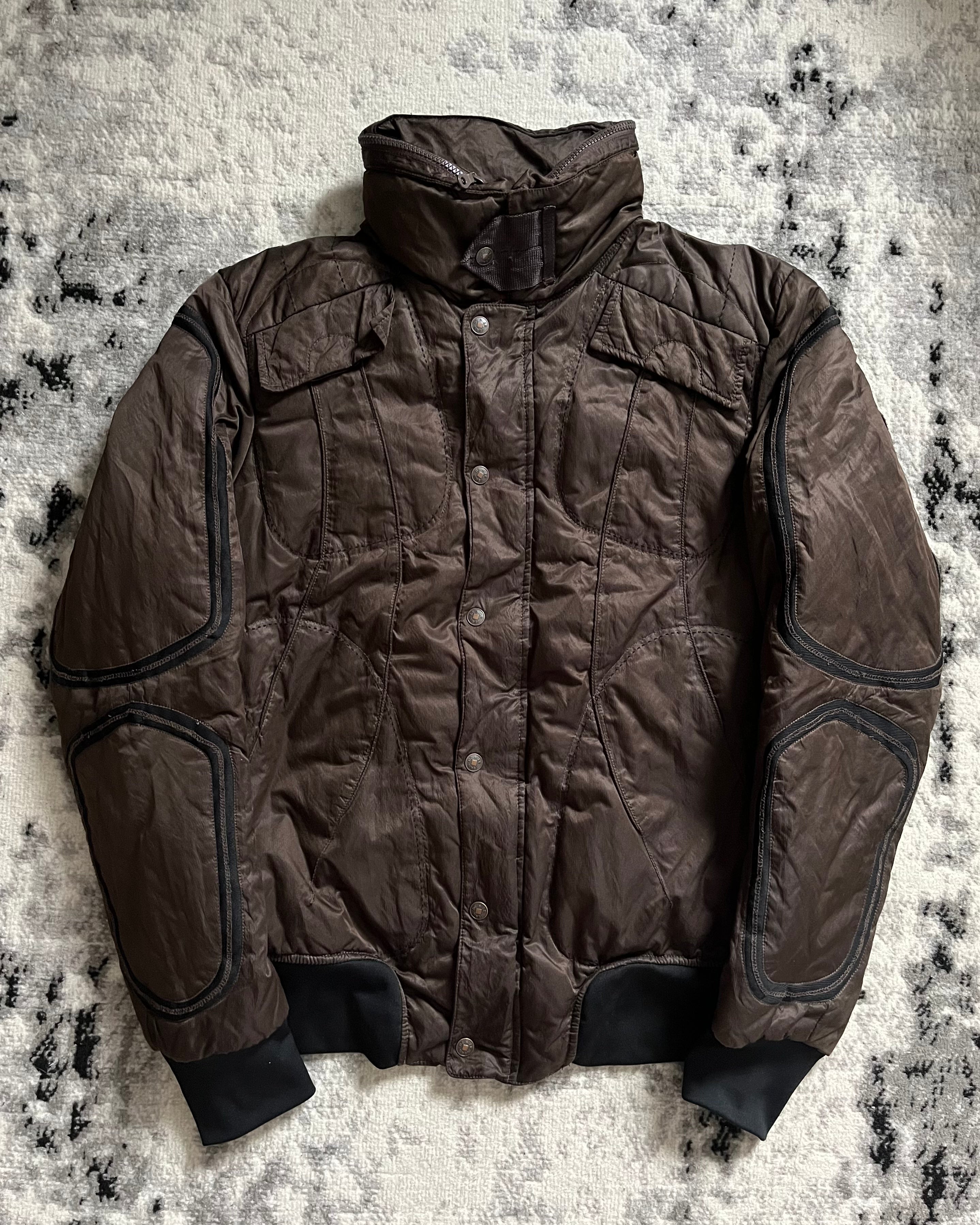 00s マリテ + フランソワ ジルボー アバンギャルド ゼン ブラウン パファー ジャケット (M/L)