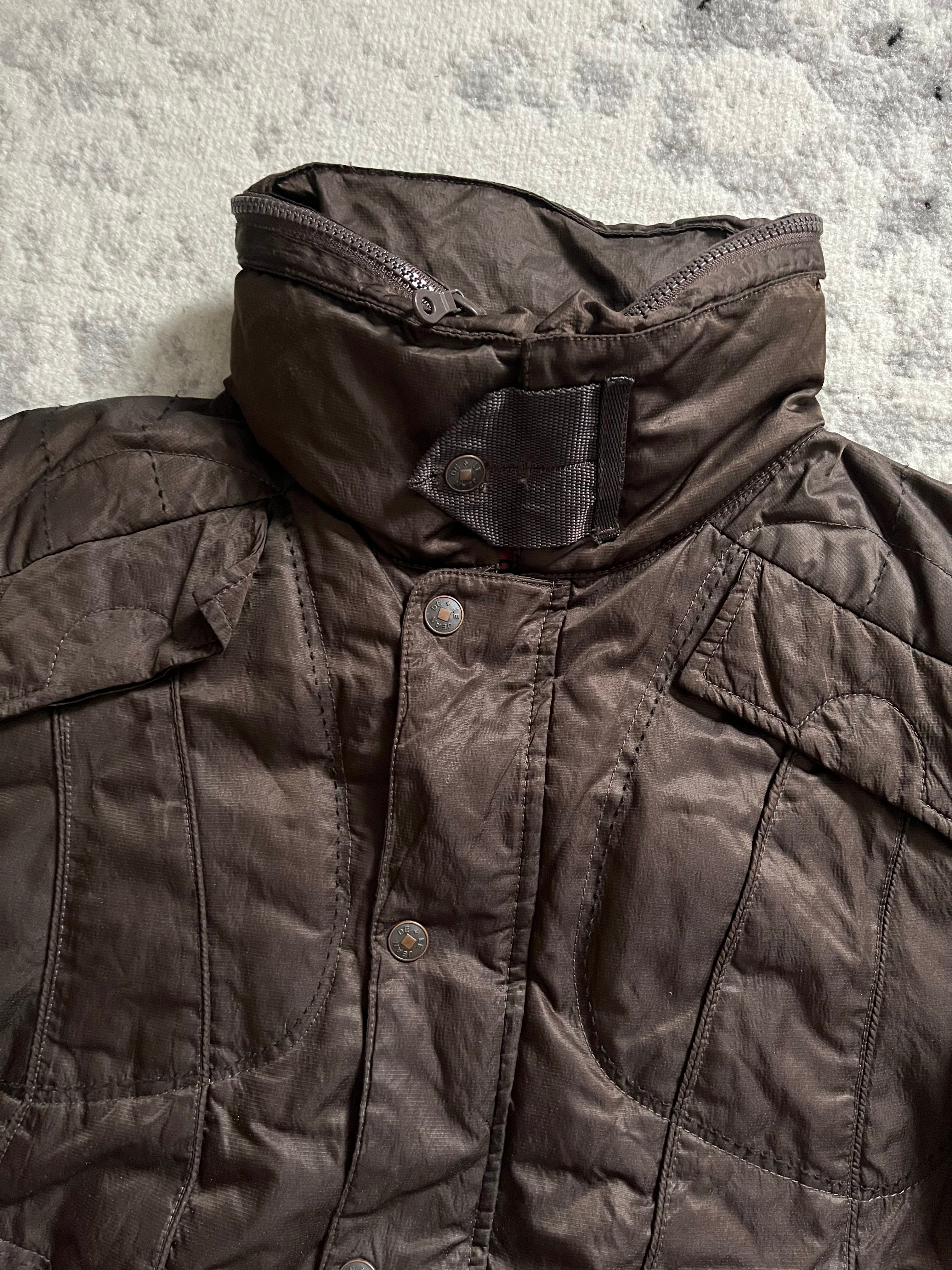 00s マリテ + フランソワ ジルボー アバンギャルド ゼン ブラウン パファー ジャケット (M/L)