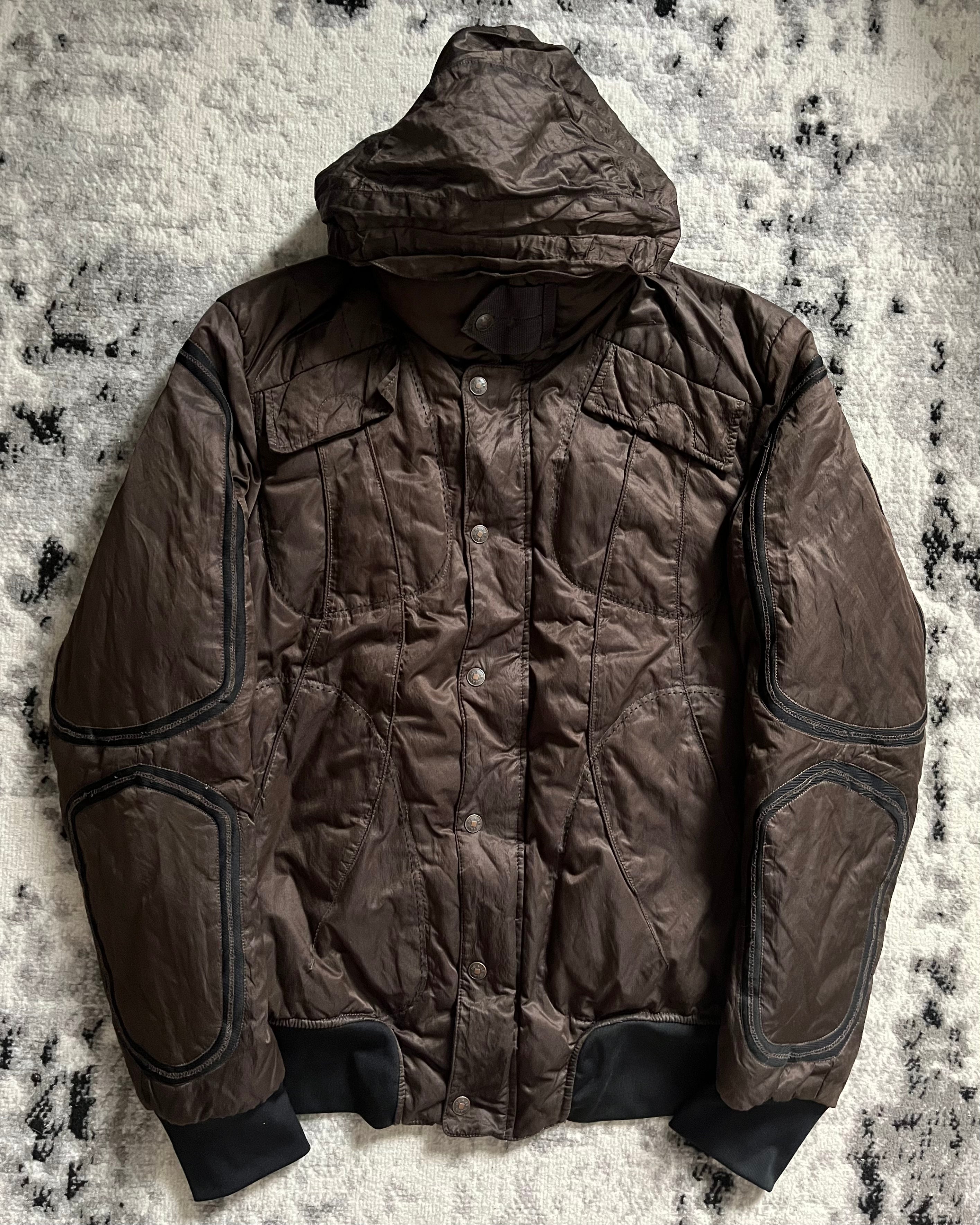 00s マリテ + フランソワ ジルボー アバンギャルド ゼン ブラウン パファー ジャケット (M/L)