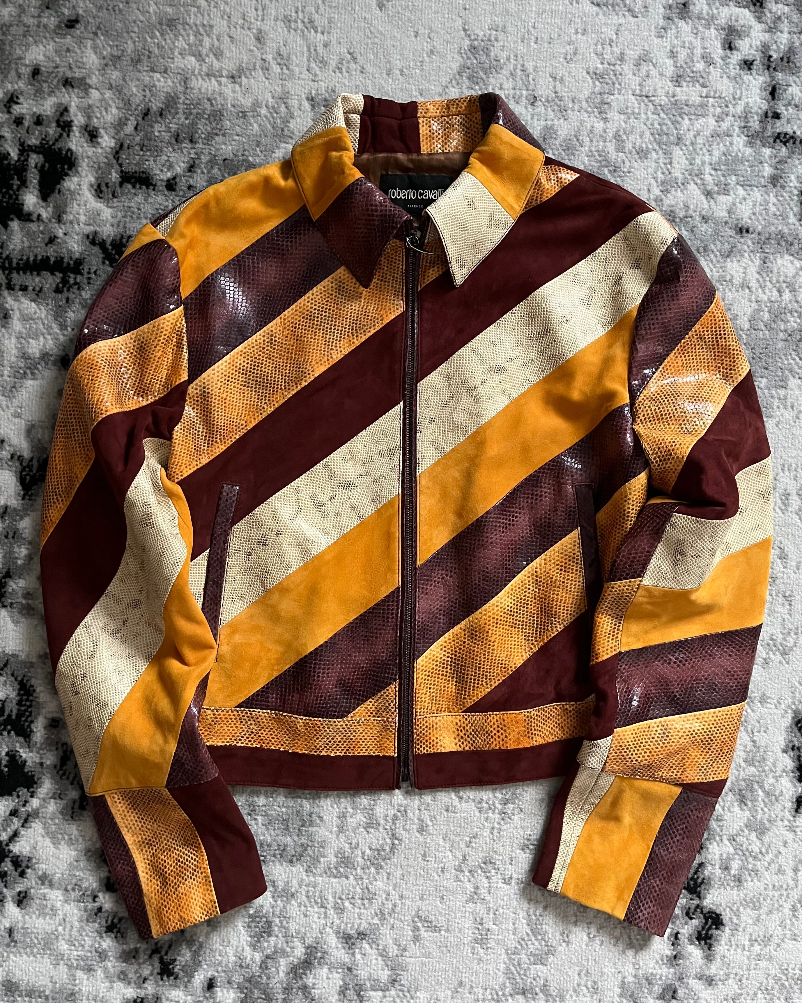 FW2024 Roberto Cavalli Radiance Spectrum Python Leather Jacket (M)