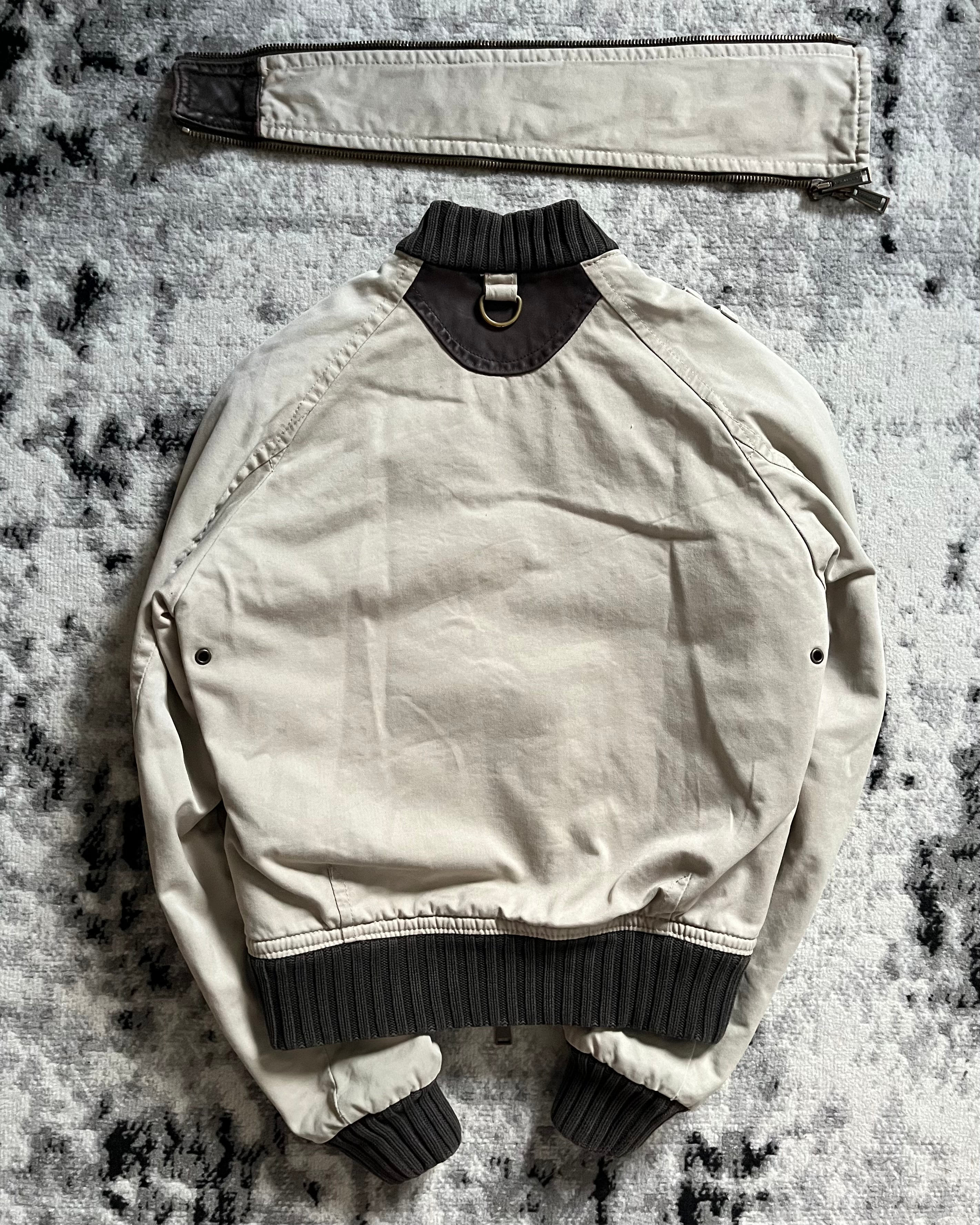 FW2004 Dsquared2 飞行员不对称拉链工装米色夹克 (S/M)