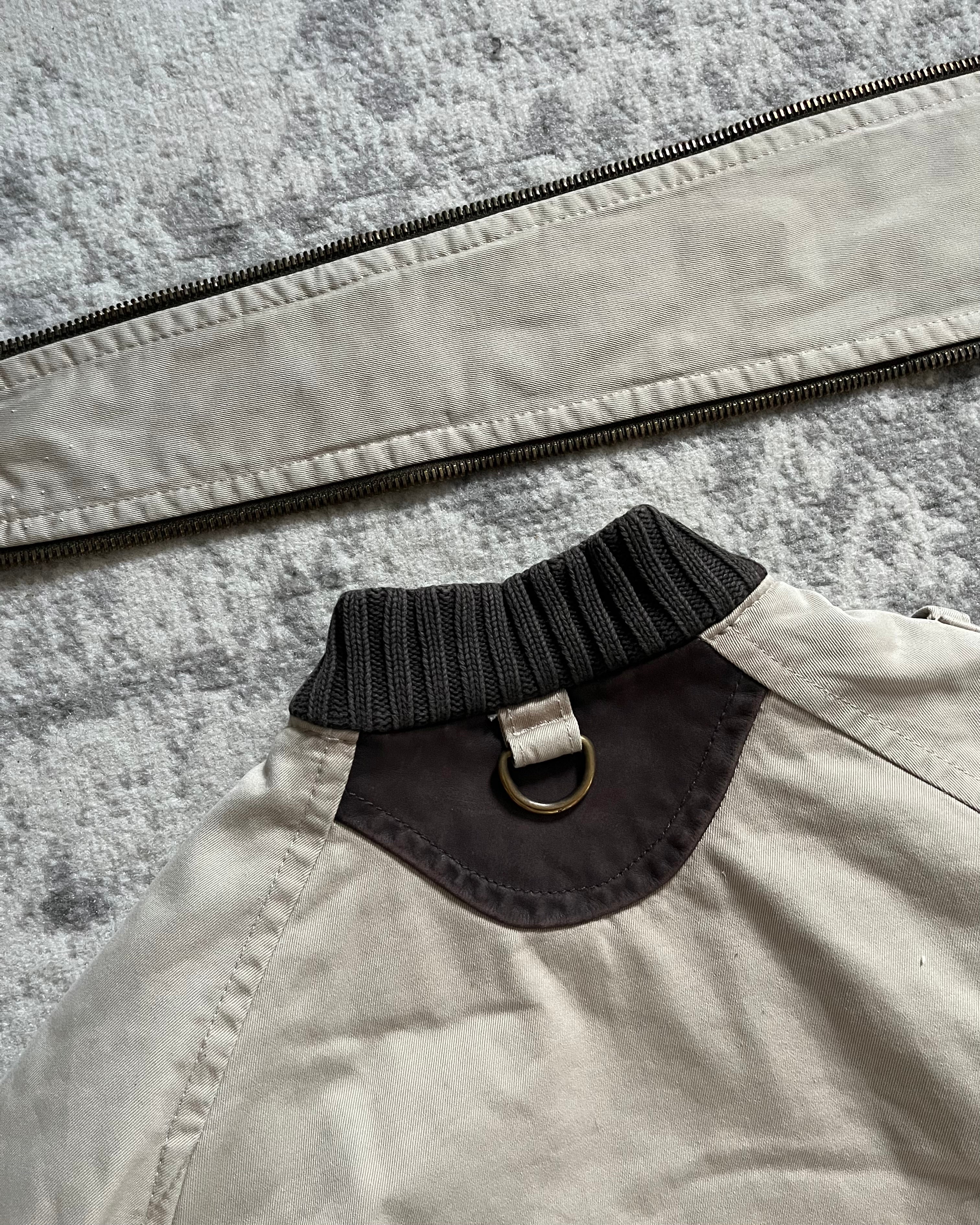 FW2004 Dsquared2 飞行员不对称拉链工装米色夹克 (S/M)