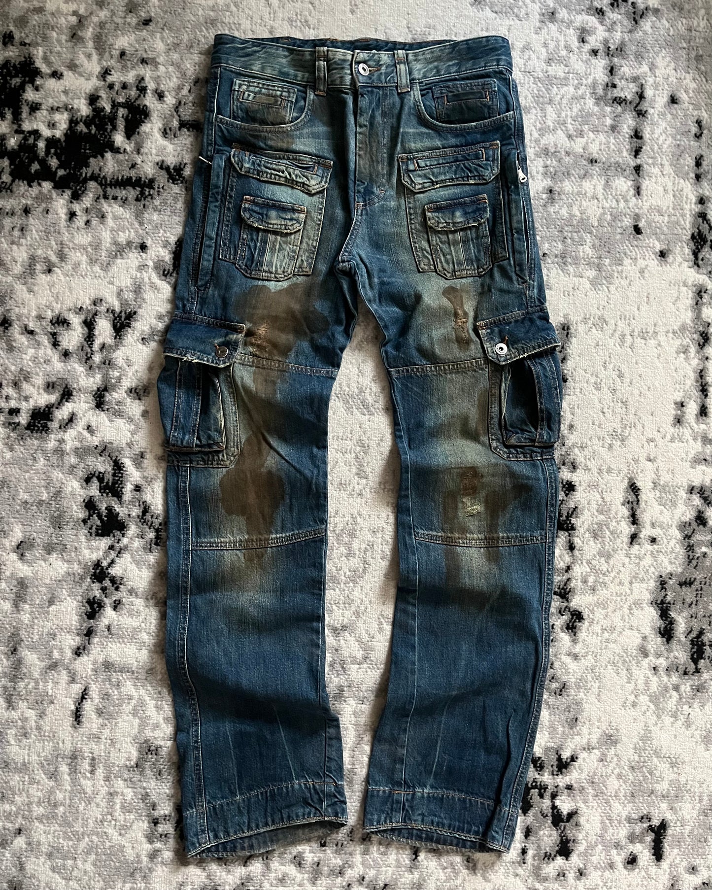 SS2008 Dolce & Gabbana 14 Pockets Cargo Denim Pants (M)