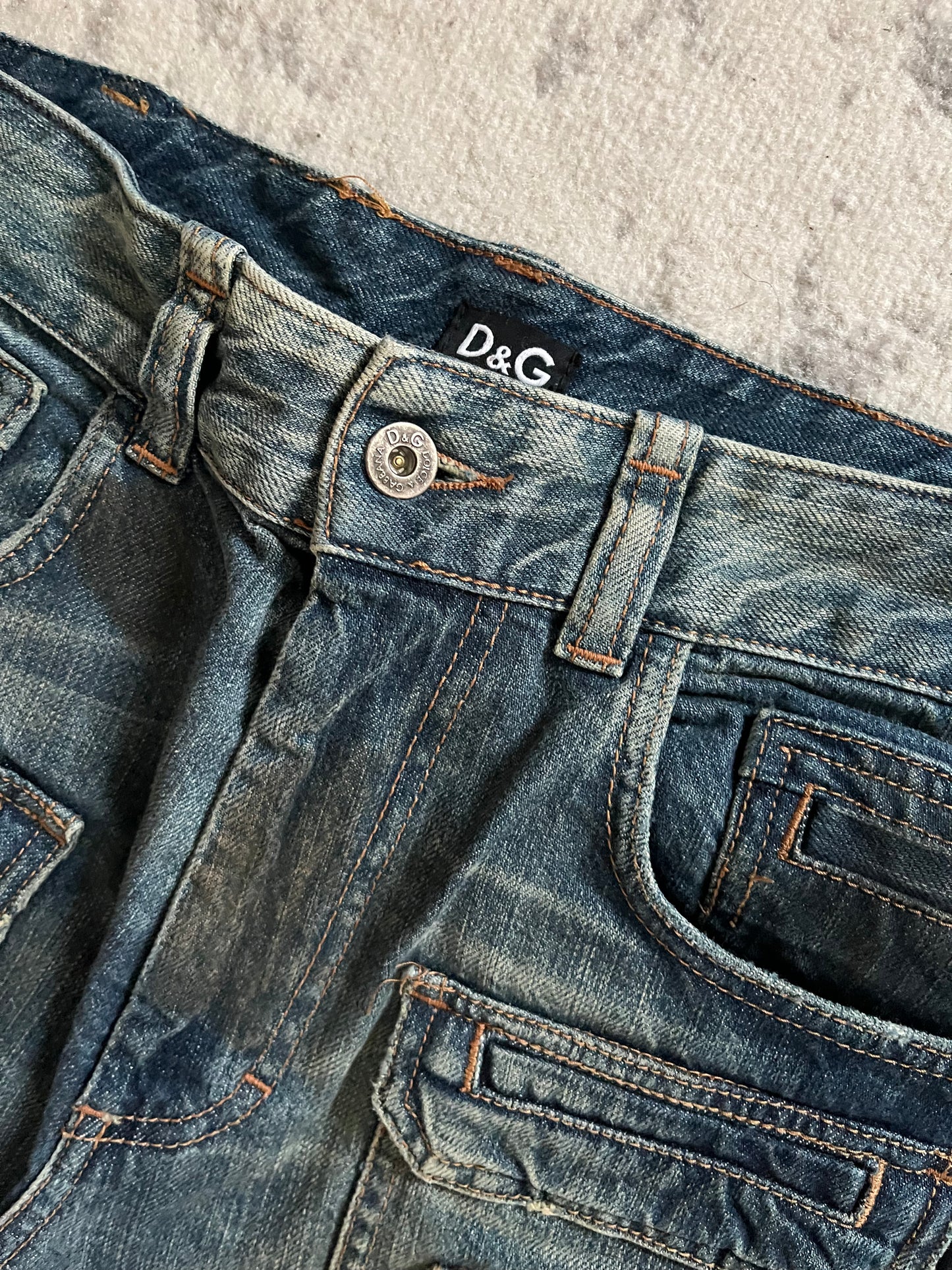 SS2008 Dolce & Gabbana 14 Pockets Cargo Denim Pants (M)