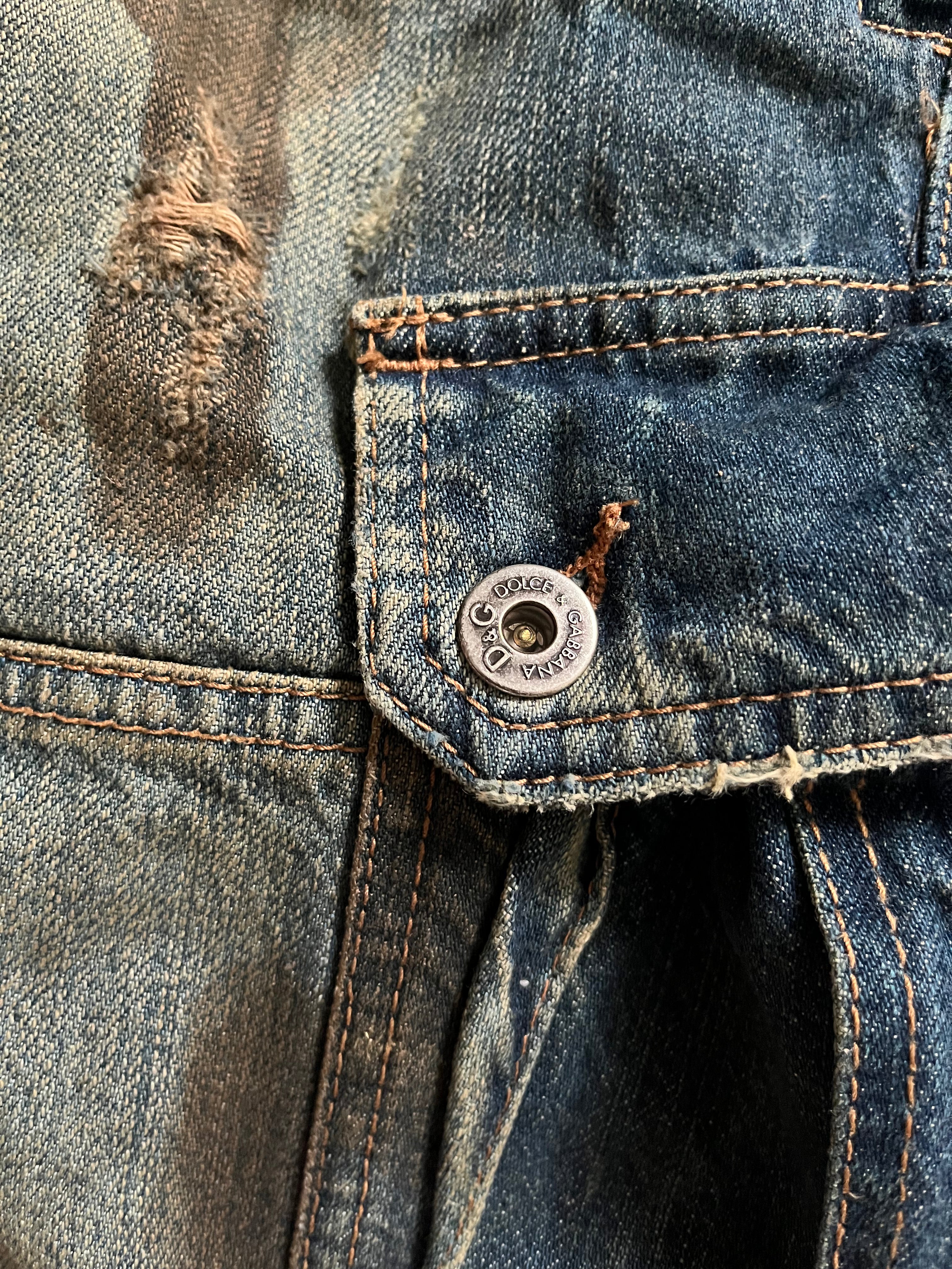 SS2008 ドルチェ＆ガッバーナ 14ポケット カーゴデニムパンツ (M)