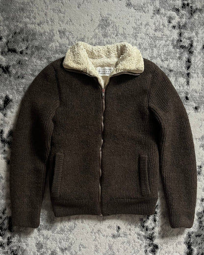 FW2004 Maison Martin Margiela Brown Wool Zip-Up (XS/S)