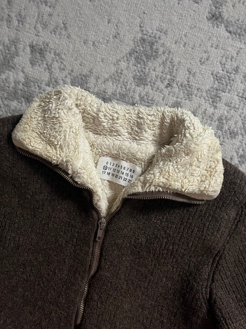 FW2004 Maison Martin Margiela Brown Wool Zip-Up (XS/S)
