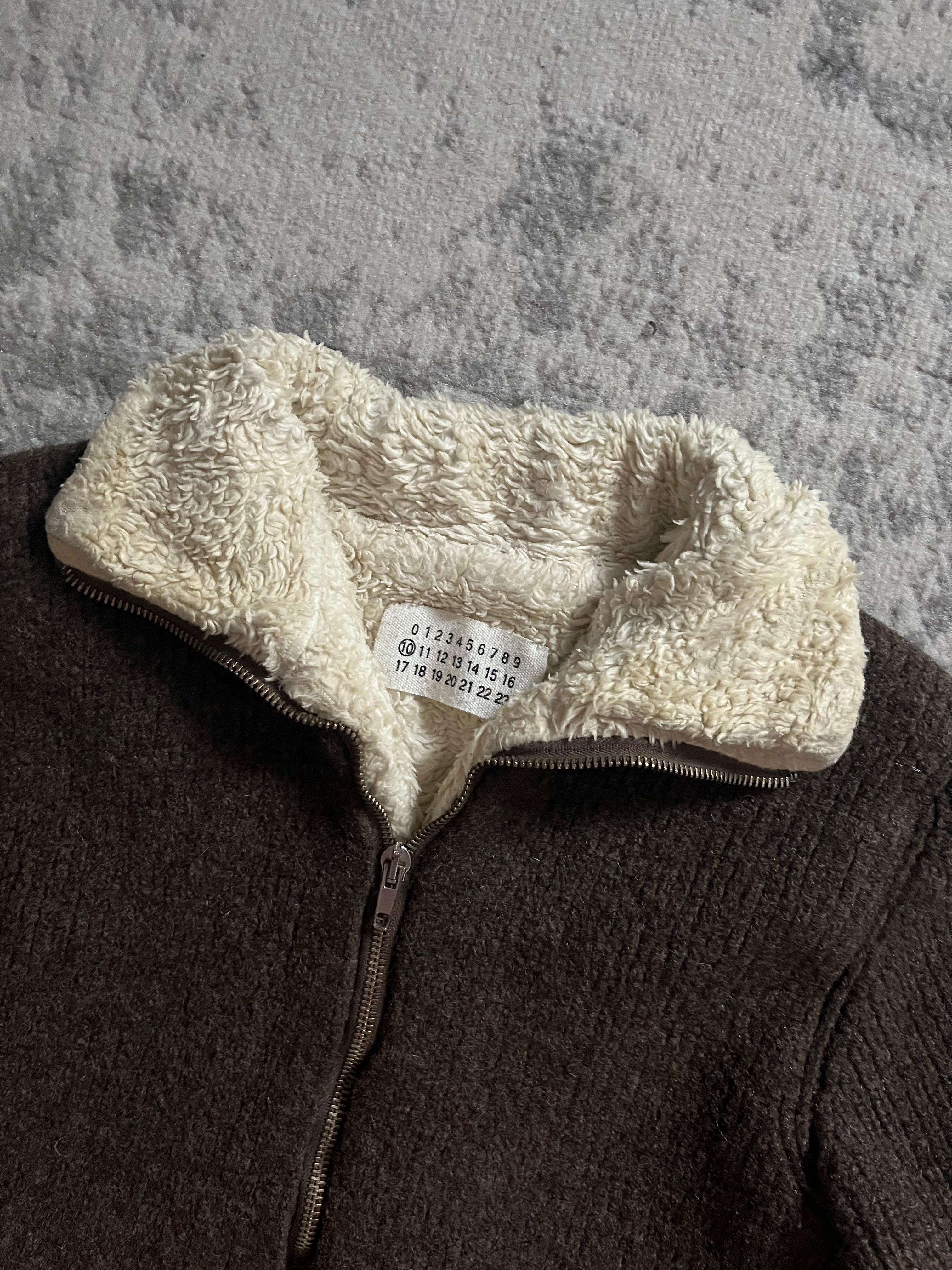 FW2004 Maison Martin Margiela Brown Wool Zip-Up (XS/S)