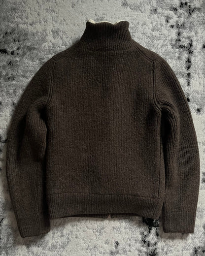 2004 秋冬 Maison Martin Margiela 棕色羊毛拉链衫 (XS/S)