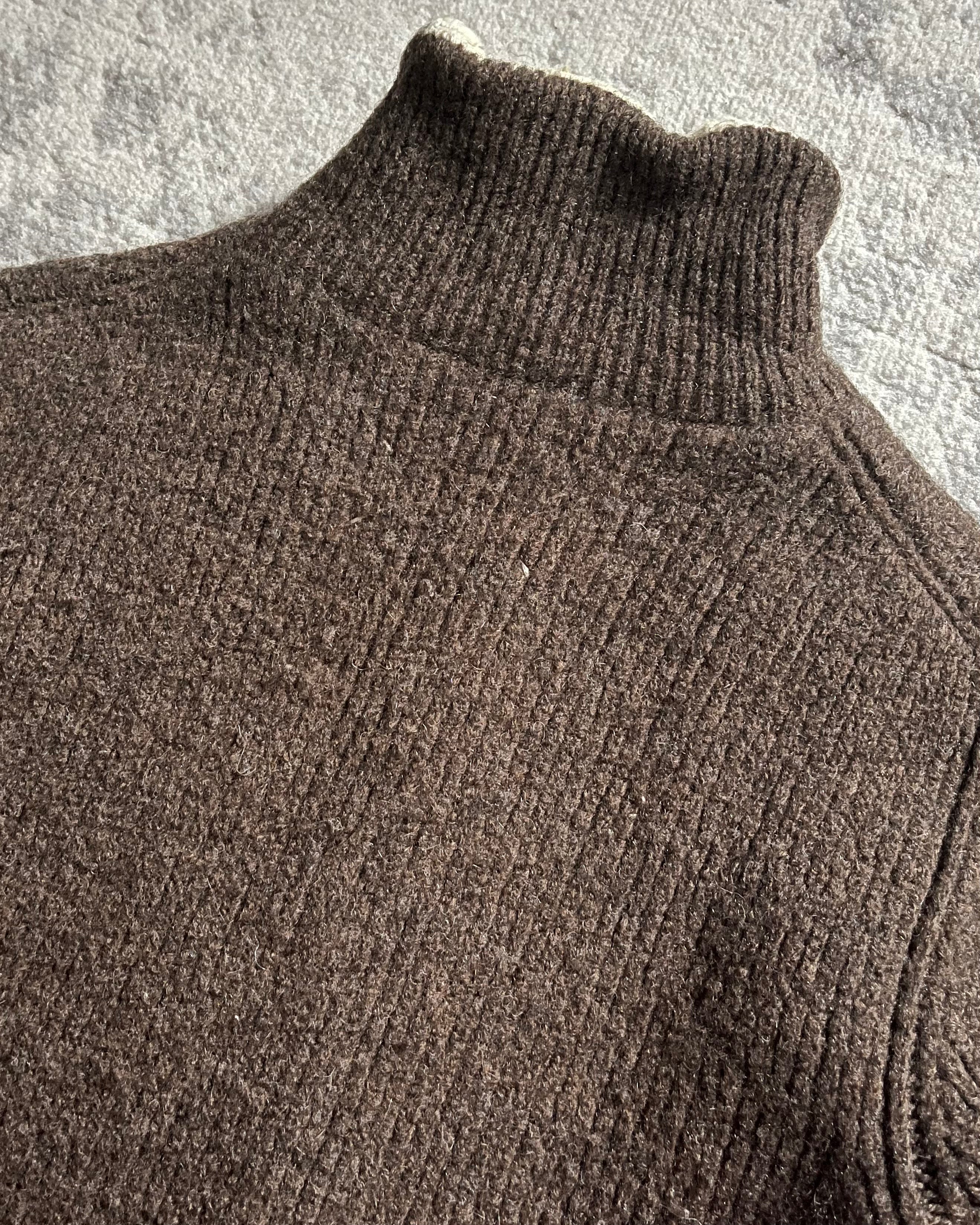 FW2004 Maison Martin Margiela Brown Wool Zip-Up (XS/S)
