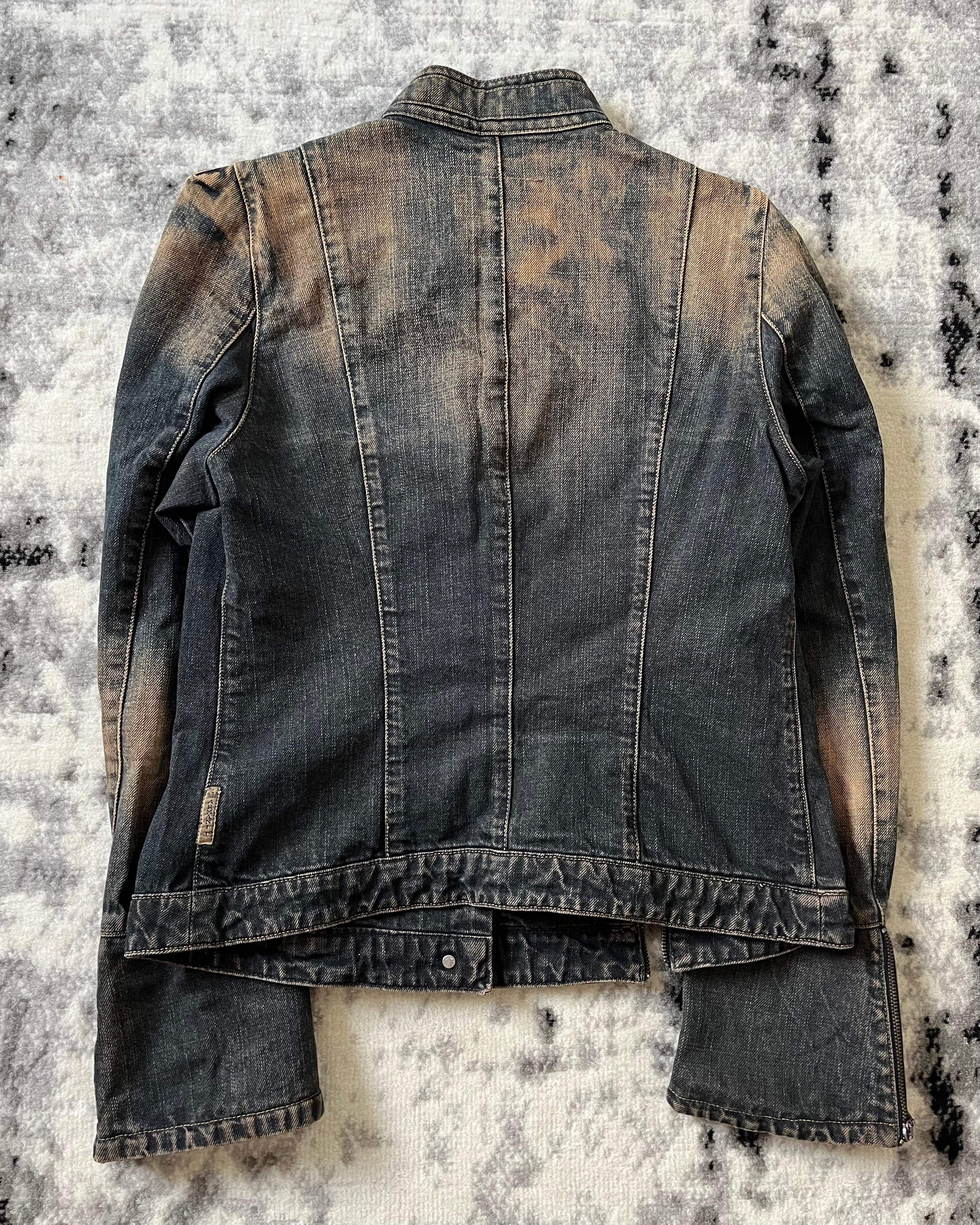 90s アルマーニ サムライ フェイデッド デニム ジャケット (S)