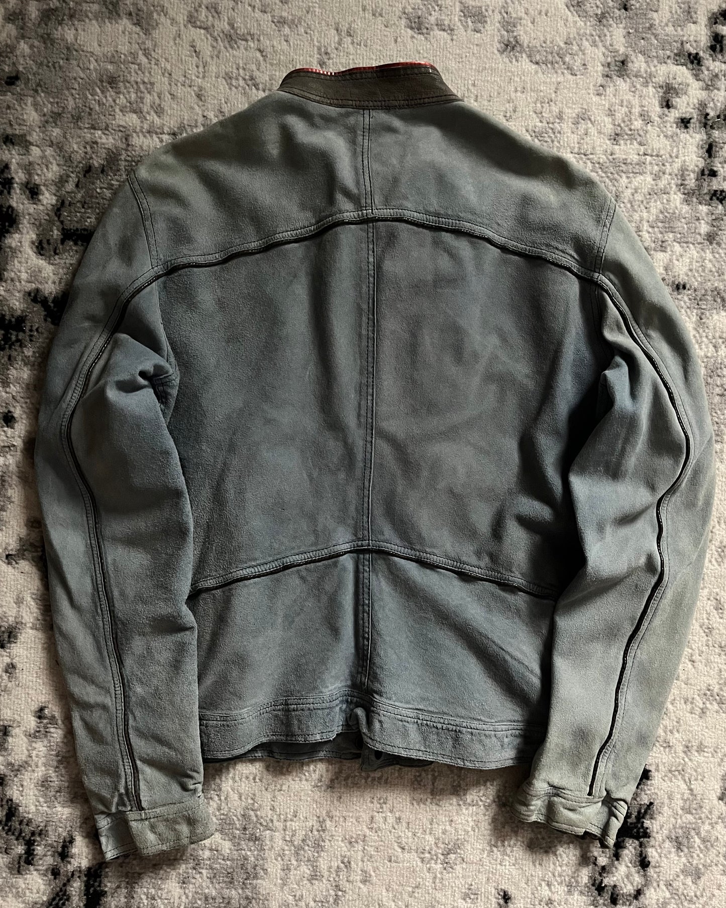 Emporio Armani Asymmetrical Zip Biker Leather Jacket (M)