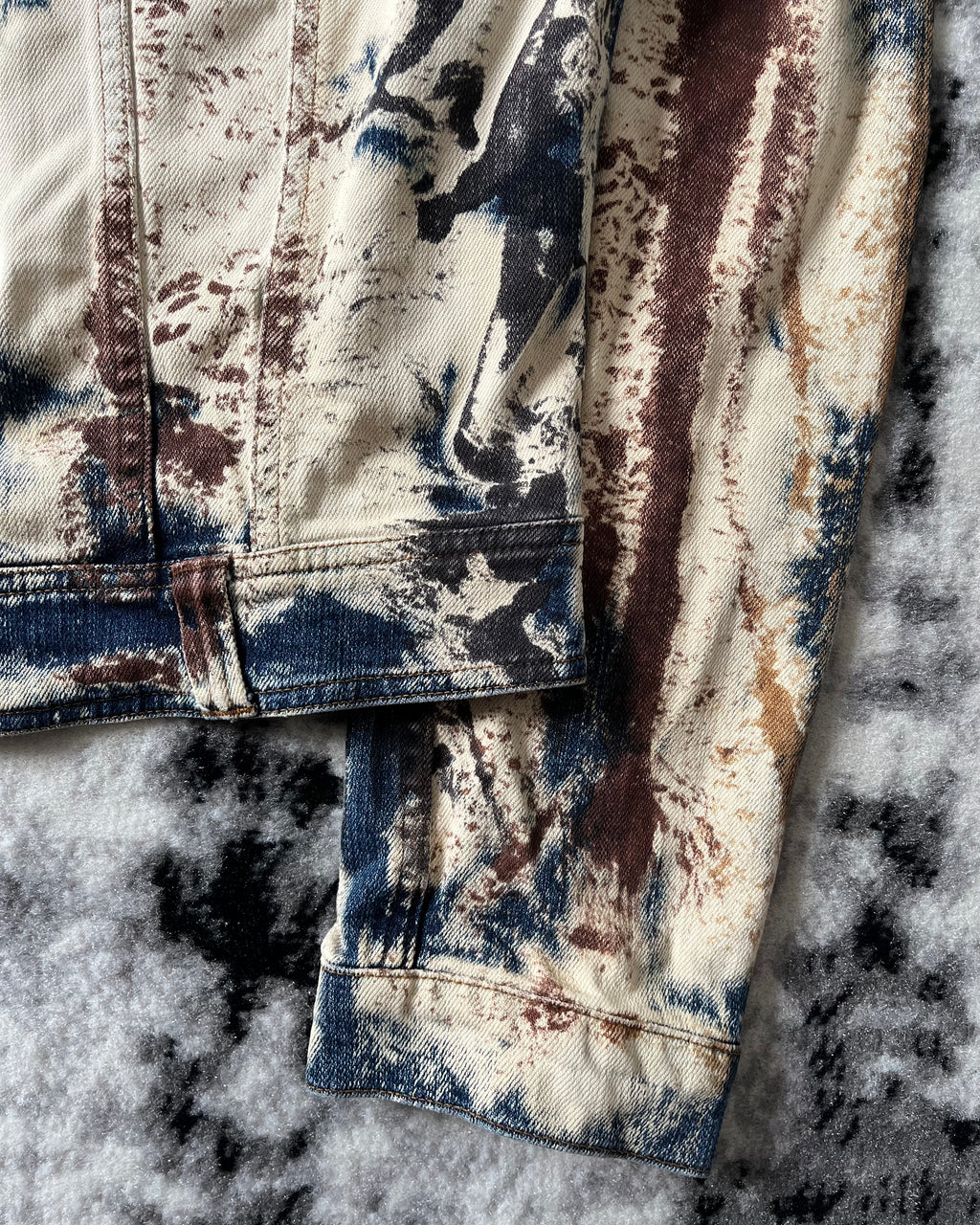 2000s Cavalli World Rust Eroded Denim Jacket