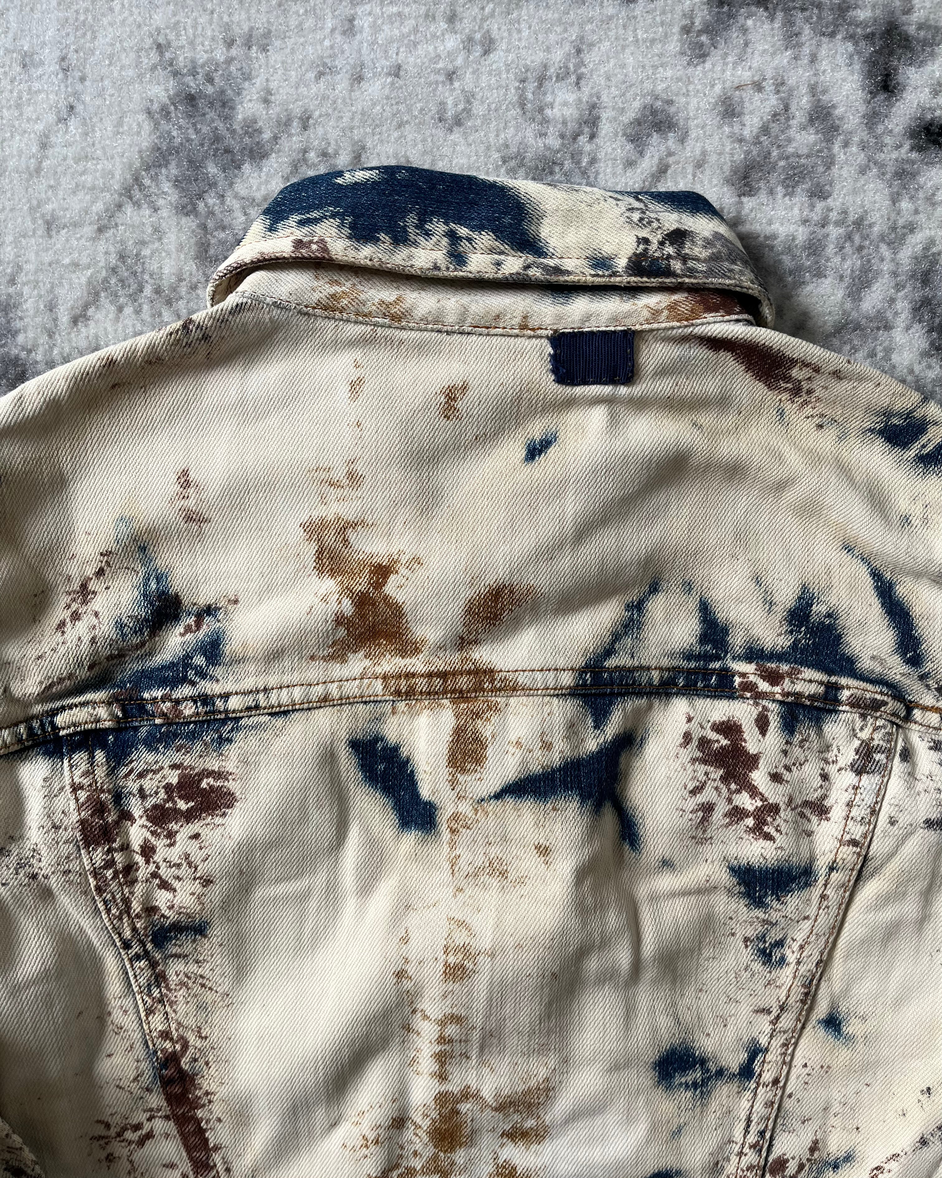 2000s Cavalli World Rust Eroded Denim Jacket