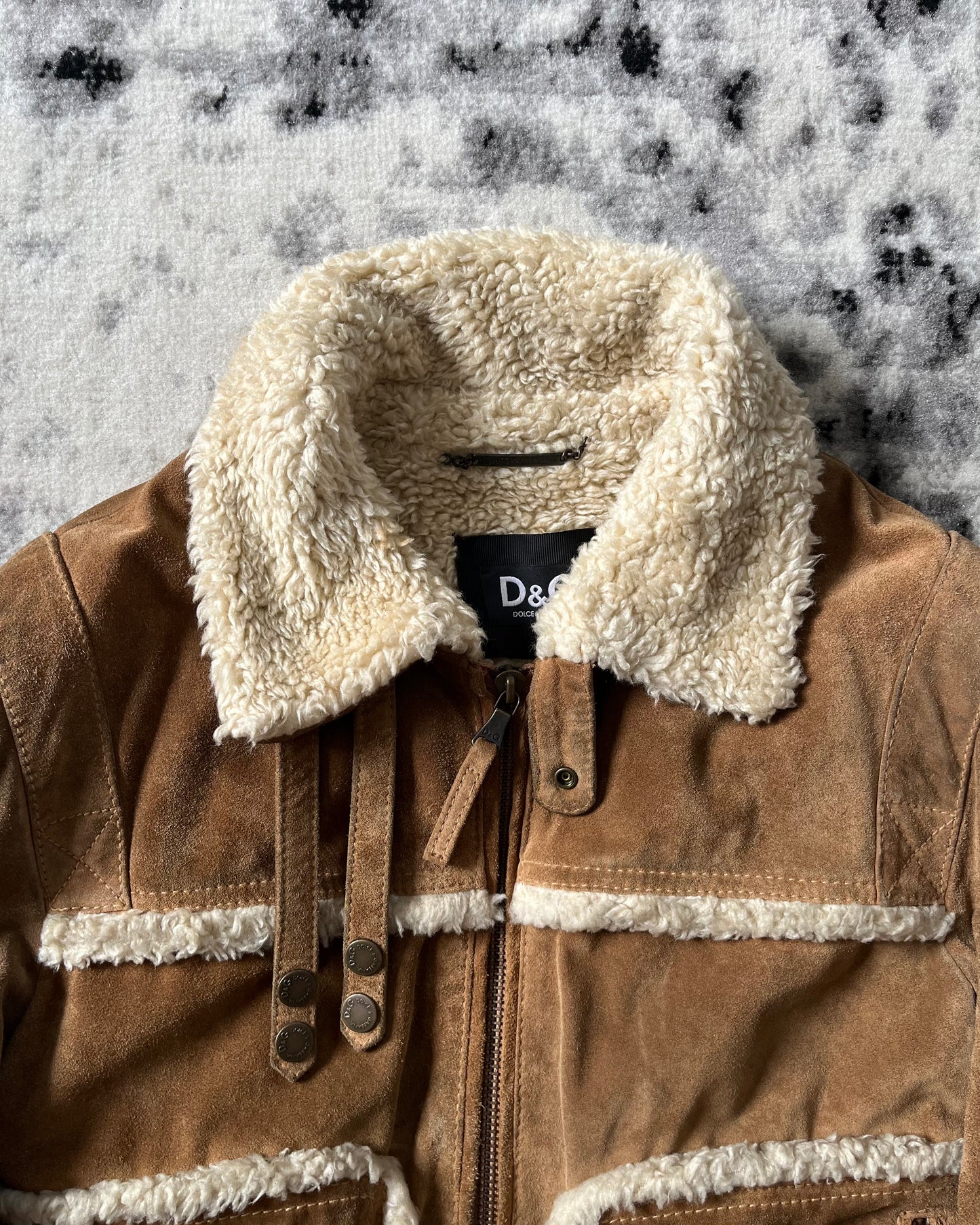 00s Dolce Gabbana Shearling Pilote Jacket M Dolce Vita Hub