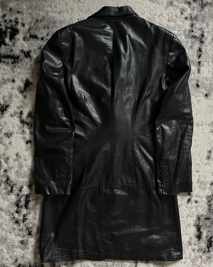 90 年代 Ann Demeulemeester 前卫皮革风衣 (S)