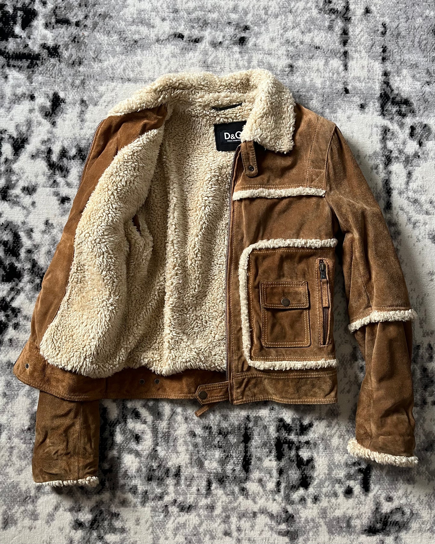 00s Dolce Gabbana Shearling Pilote Jacket M Dolce Vita Hub