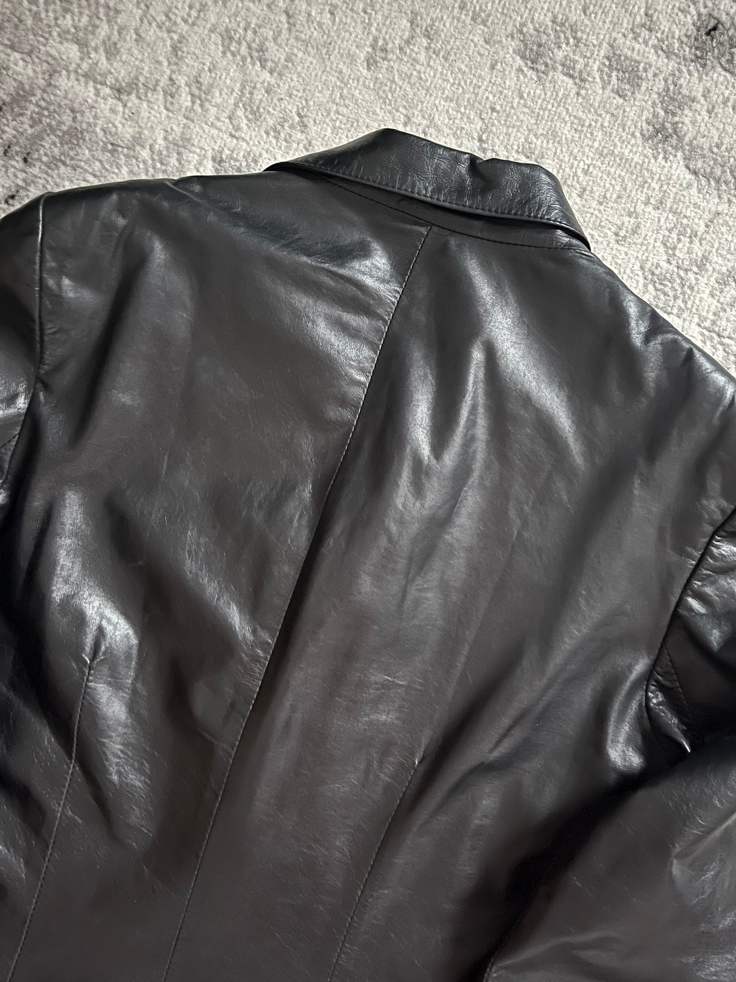 90s Ann Demeulemeester Avant-Garde Leather Trench Jacket (S)