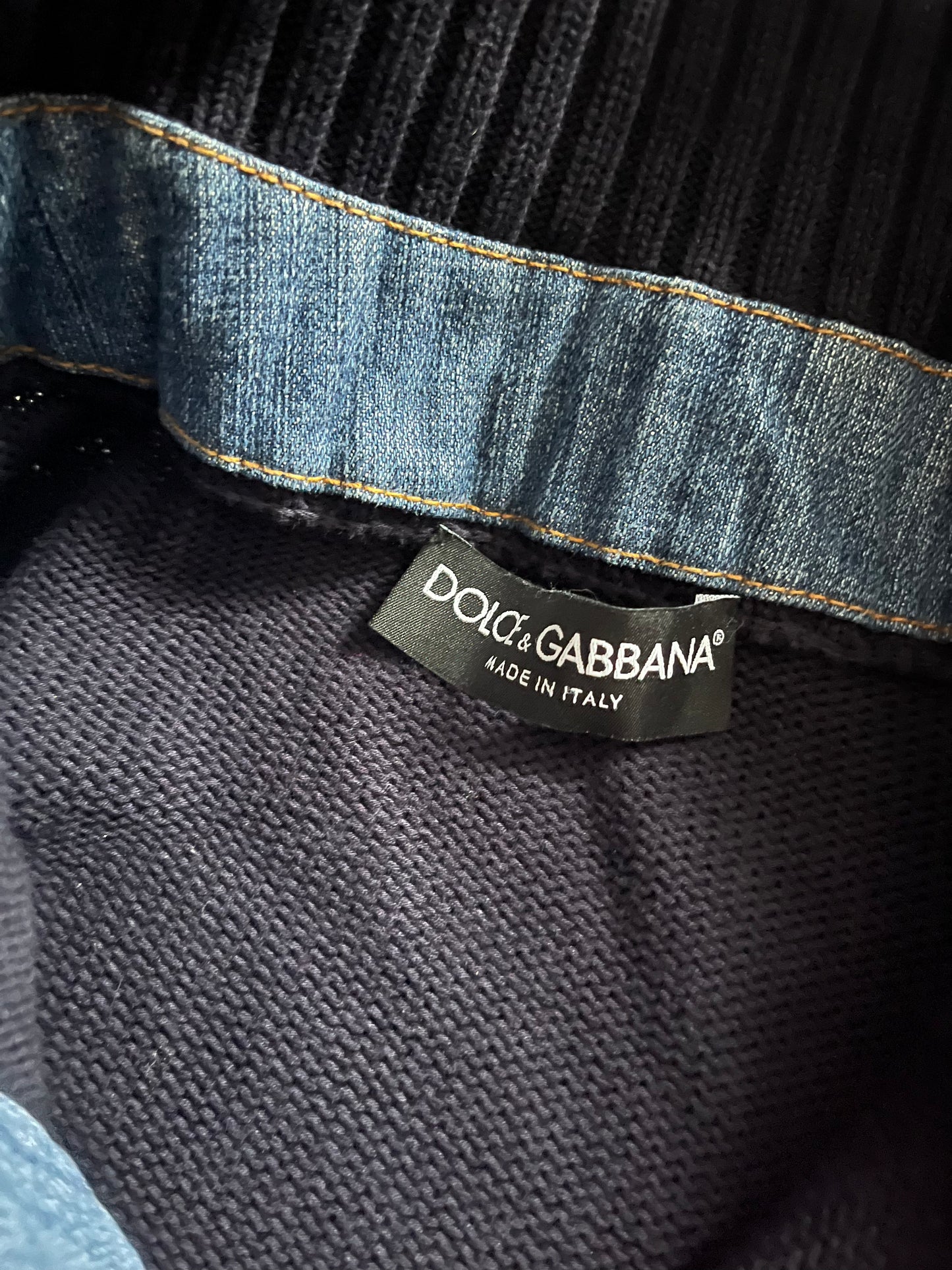 2003 Dolce &amp; Gabbana 艺术厚脸皮海军蓝开衫 (M)