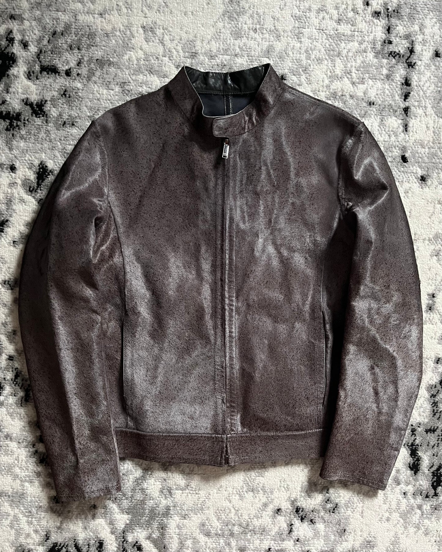 AW2015 Emporio Armani Rodeo Fur Leather Jacket (L)