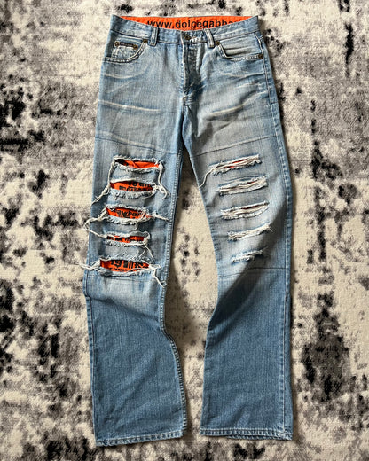 FW06 Dolce & Gabbana Calm Orange Poem Jeans (L)