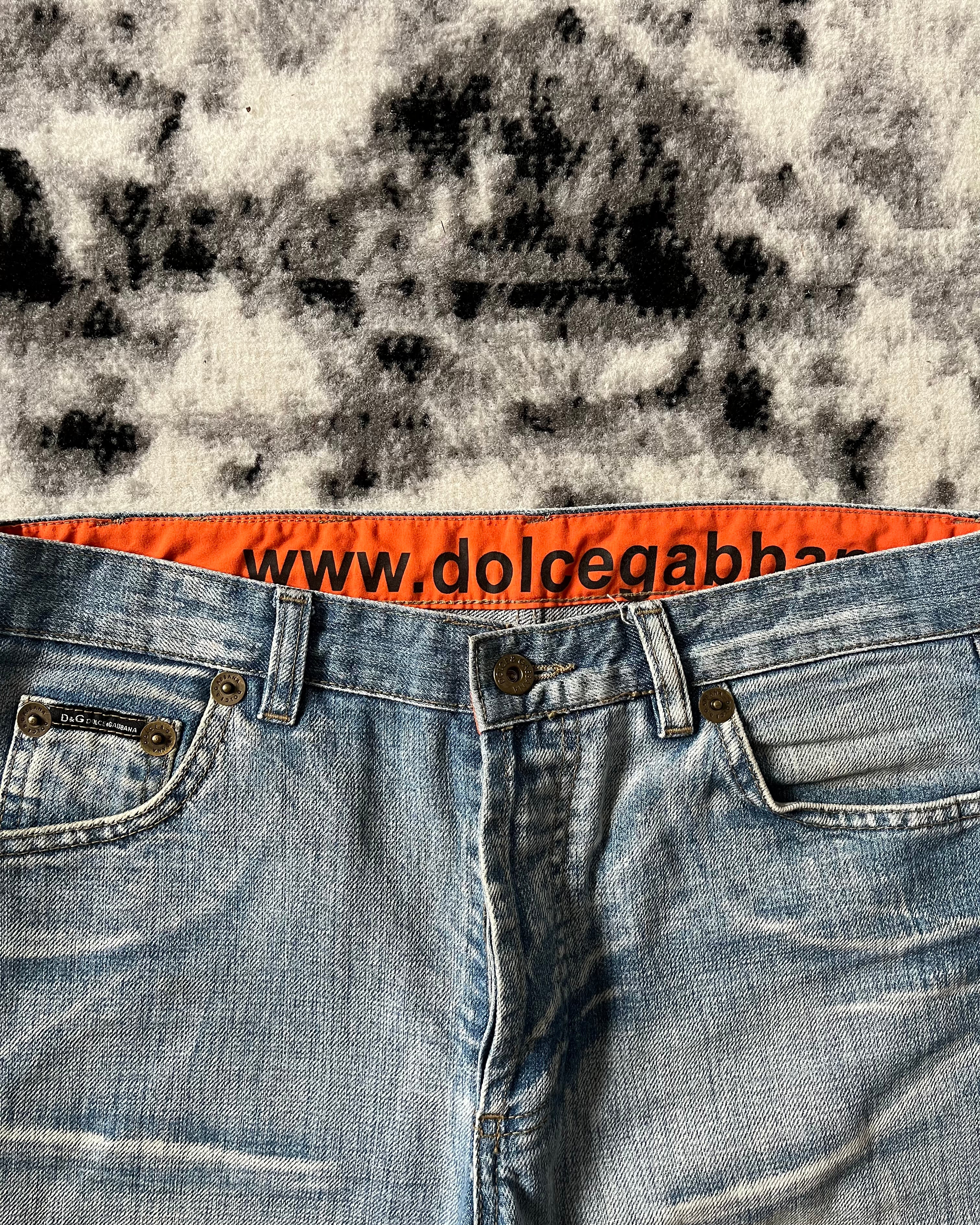 FW06 Dolce & Gabbana Calm Orange Poem Jeans (L)