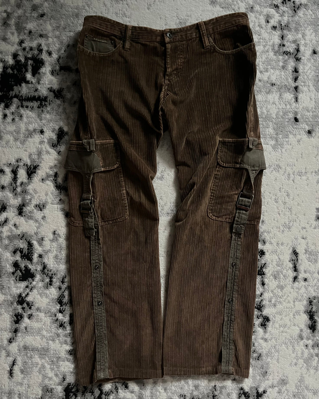 AW2004 Dolce & Gabbana Velvet Military Cargo Bondage Pants