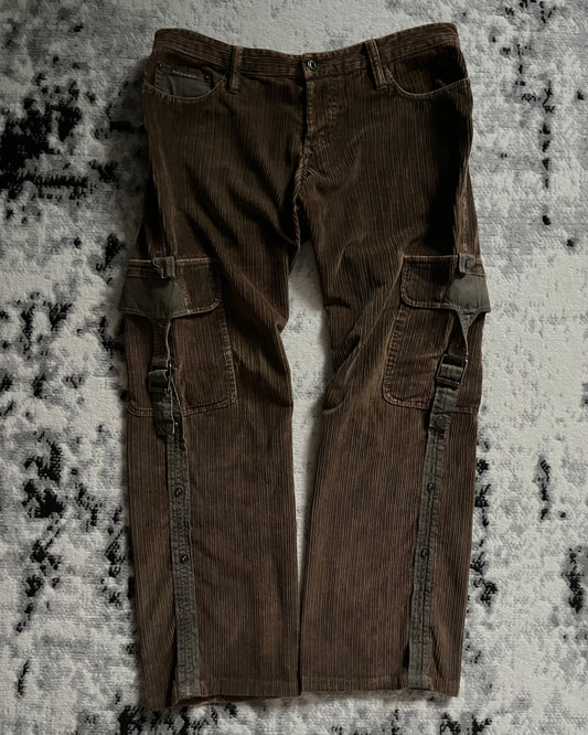AW2004 Dolce & Gabbana Velvet Military Cargo Bondage Pants (M)