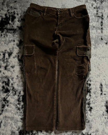 AW2004 Dolce & Gabbana Velvet Military Cargo Bondage Pants (M)