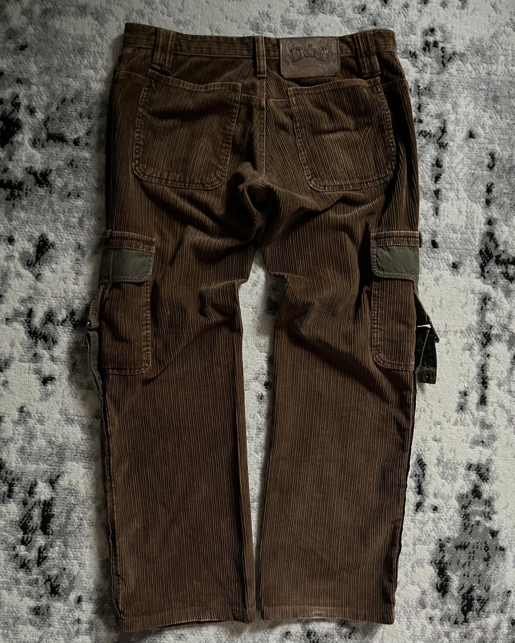 AW2004 Dolce & Gabbana Velvet Military Cargo Bondage Pants