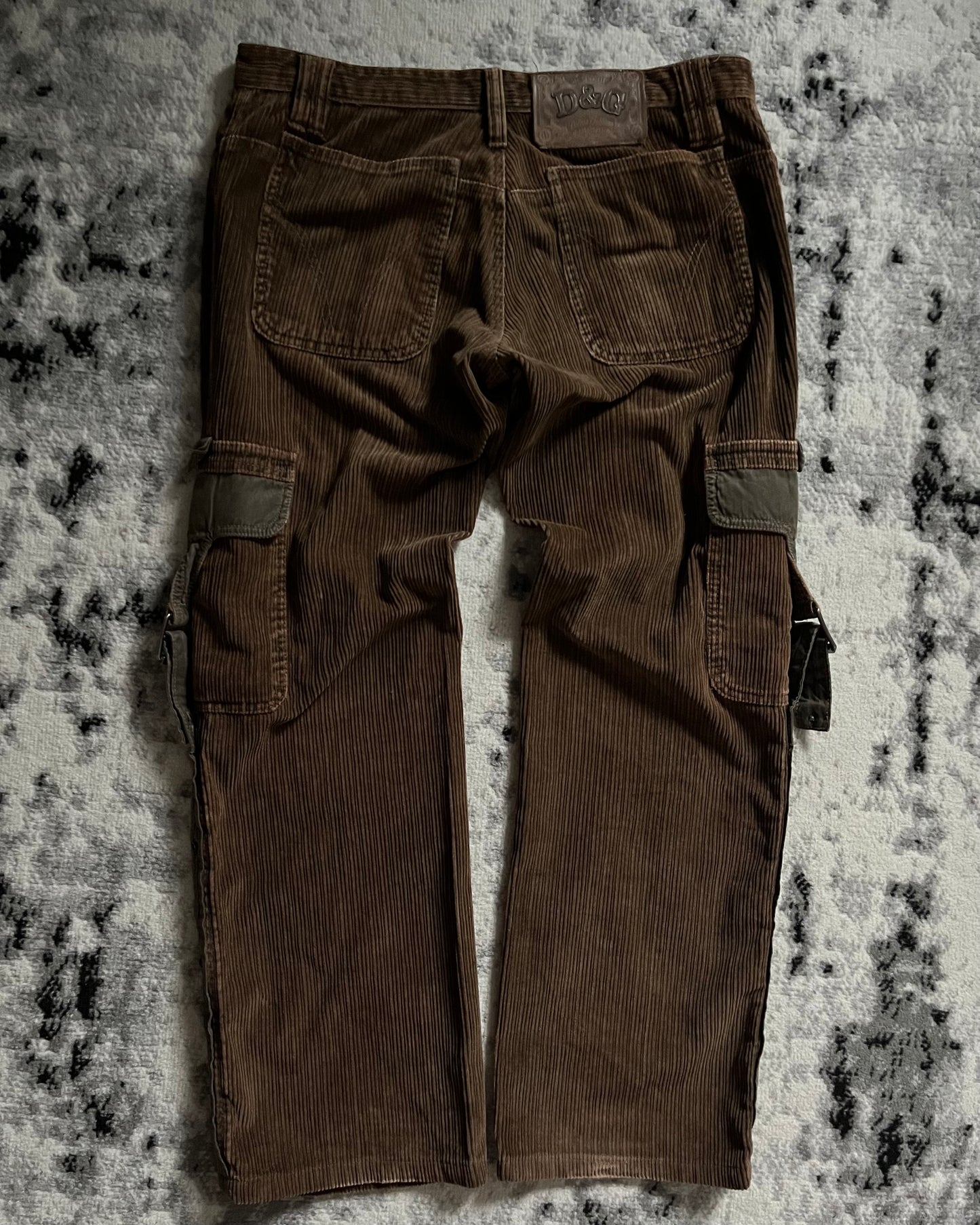 AW2004 Dolce & Gabbana Velvet Military Cargo Bondage Pants (M)