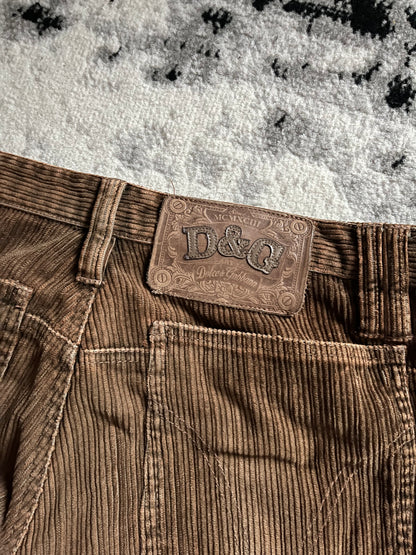 AW2004 Dolce & Gabbana Velvet Military Cargo Bondage Pants (M)