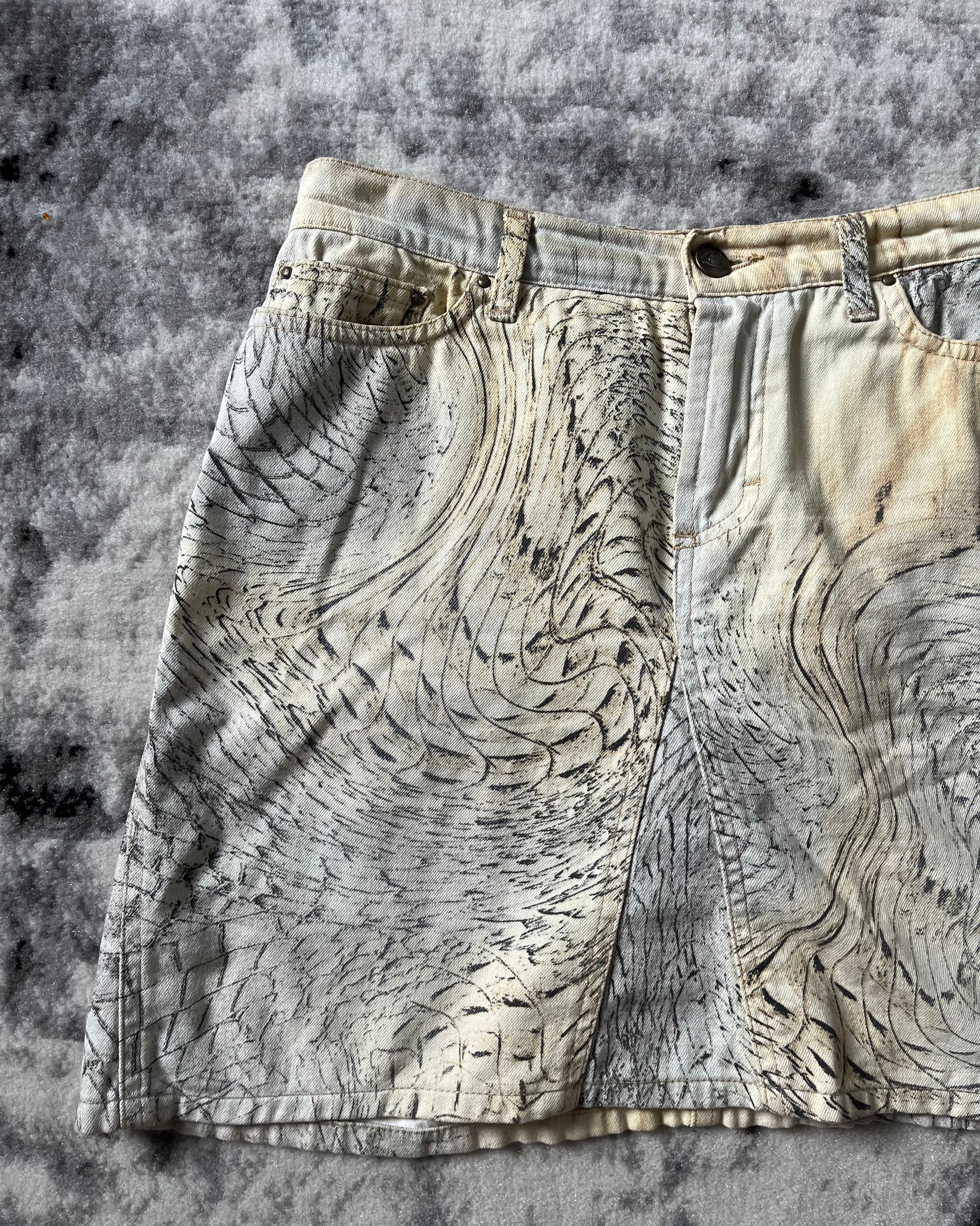 00s Just Cavalli ベージュラストスカート(S)