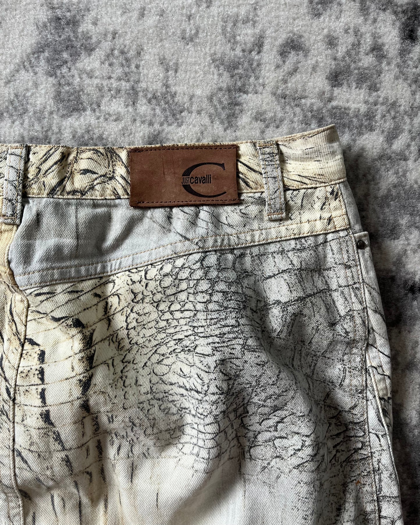 00s Just Cavalli Beige Rust Skirt (S)