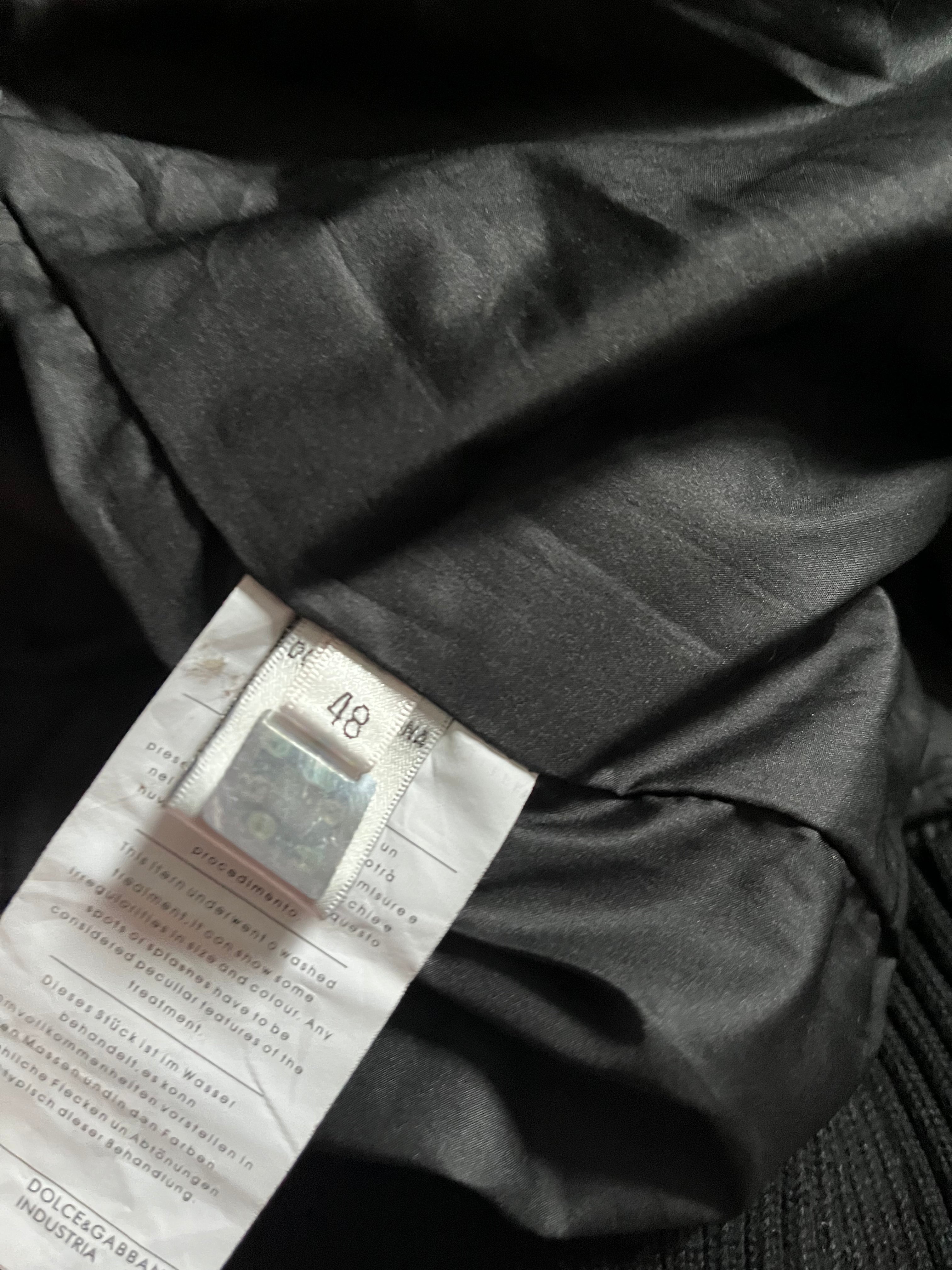 AW2003 Dolce & Gabbana Cargo Bomber Military Black Jacket (M)