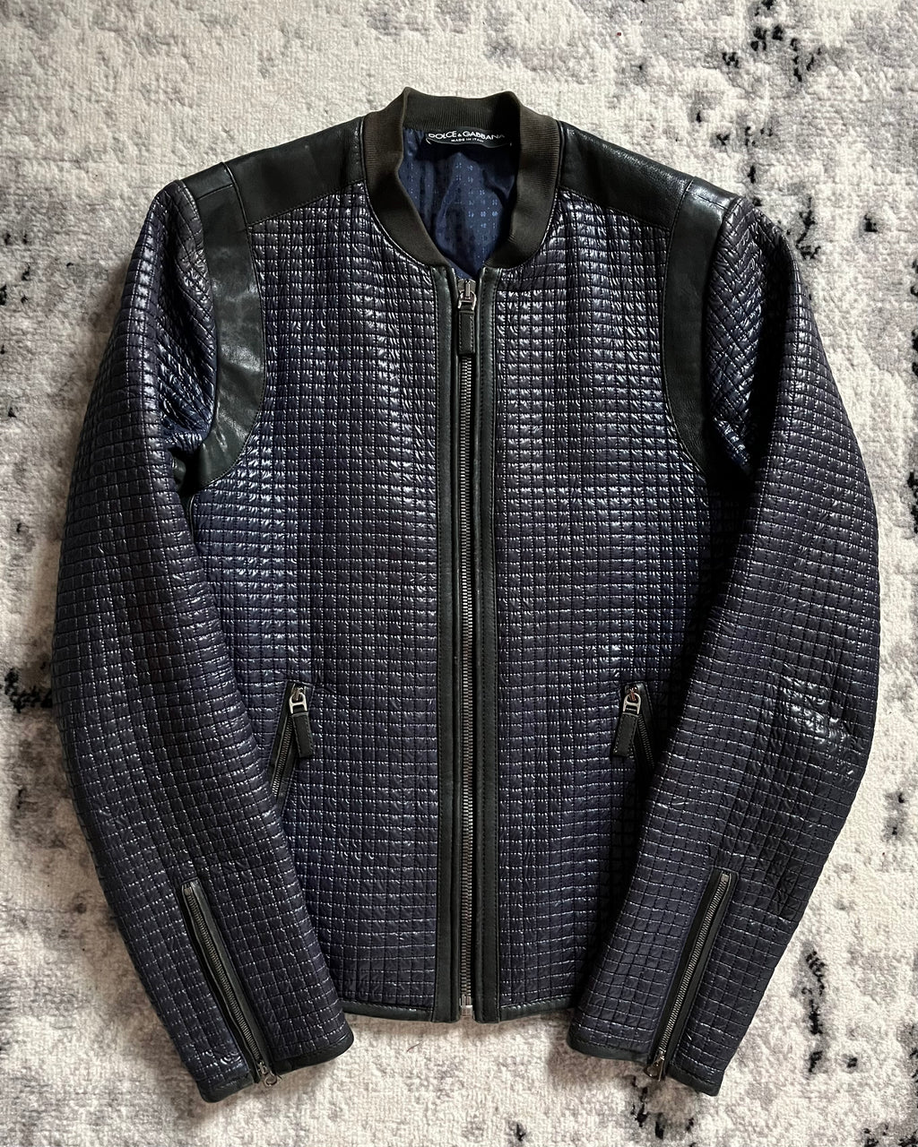 00年代 ドルチェ＆ガッバーナ バイカースムース ネイビー ジャケット (M)