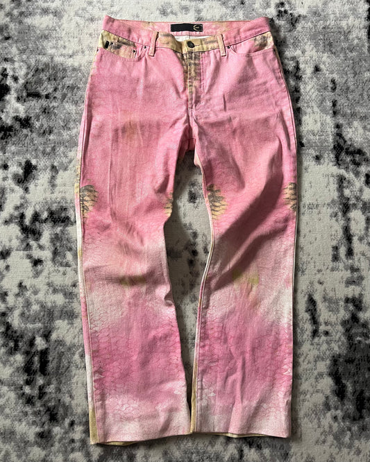 SS01 Cavalli Pink Hybrid Snakeskin Bees Pants (S)