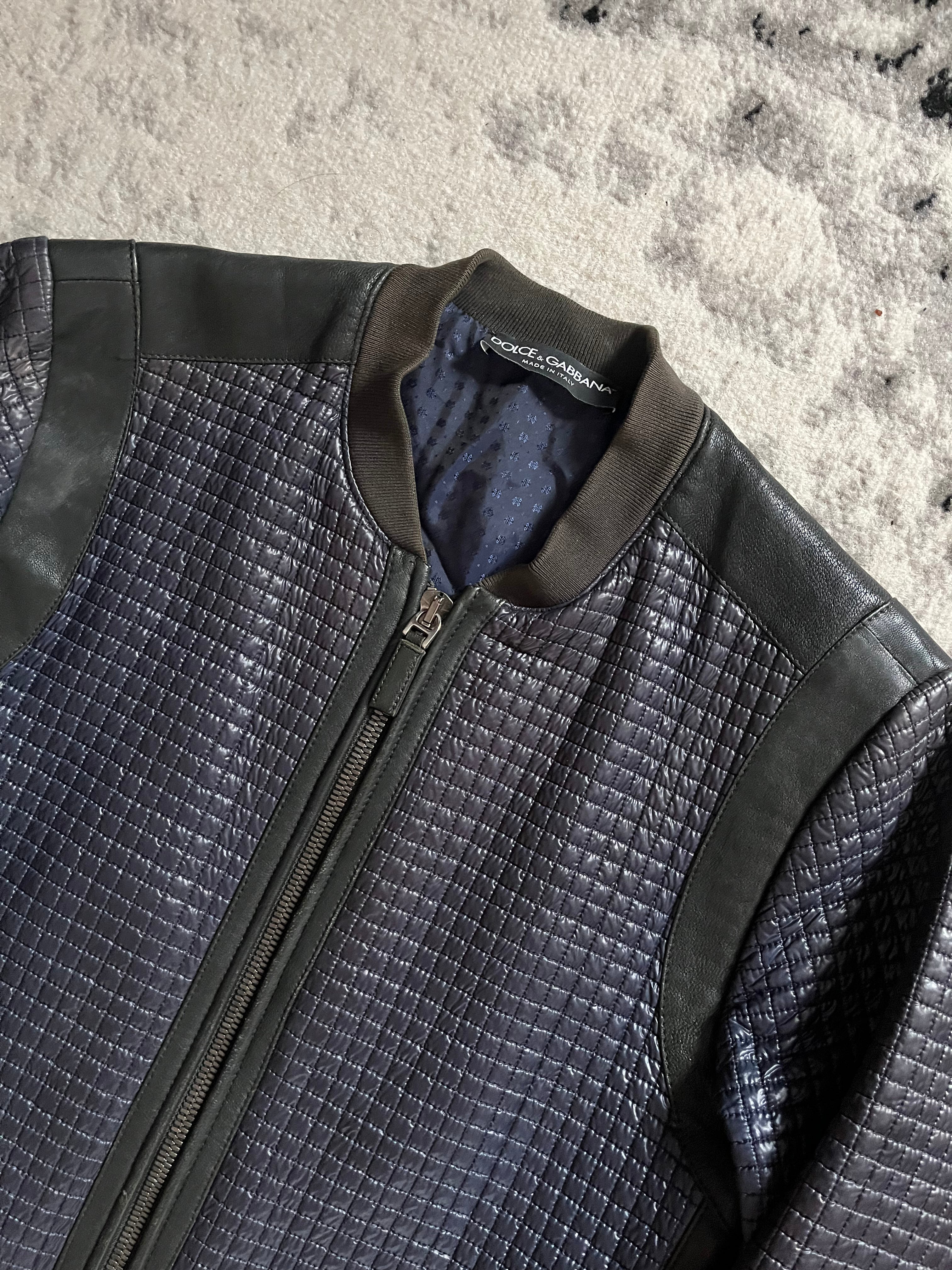 00年代 ドルチェ＆ガッバーナ バイカースムース ネイビー ジャケット (M)