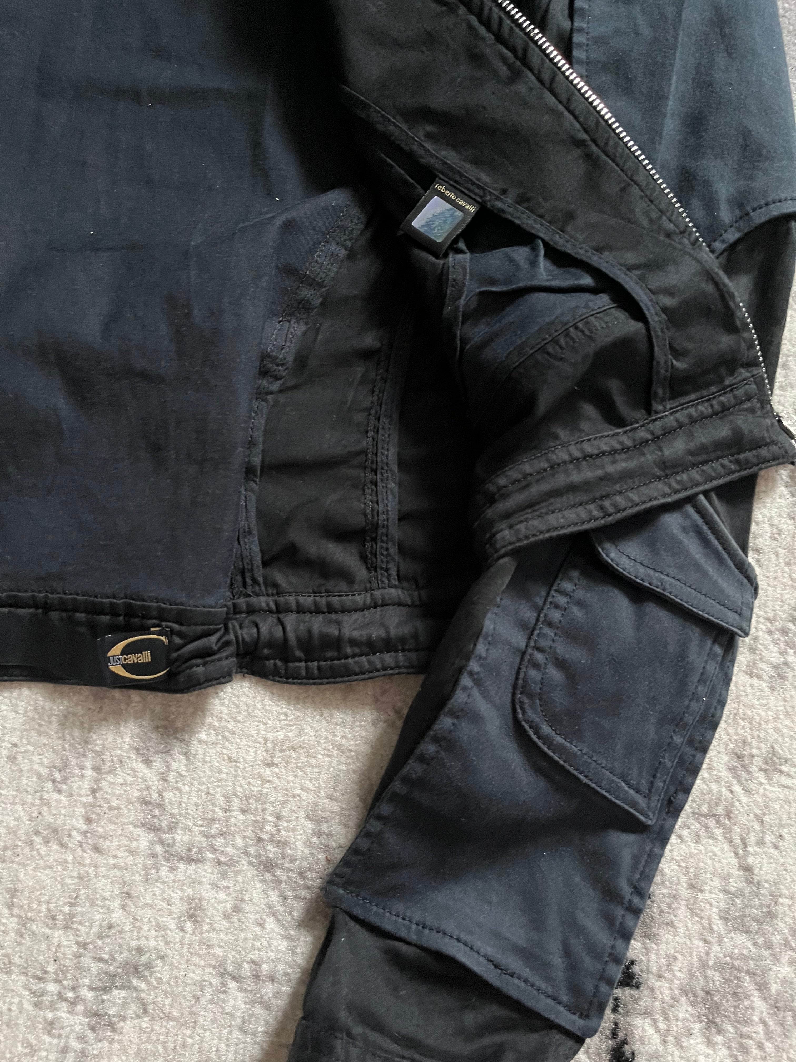 SS2005 Cavalli Obscure Black Navy Cobra Corset Jacket (XS/S)