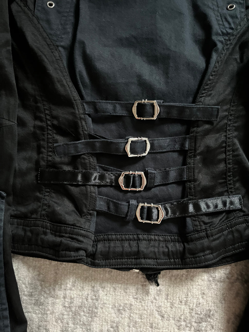 SS2005 Cavalli Obscure Black Navy Cobra Corset Jacket (XS/S)