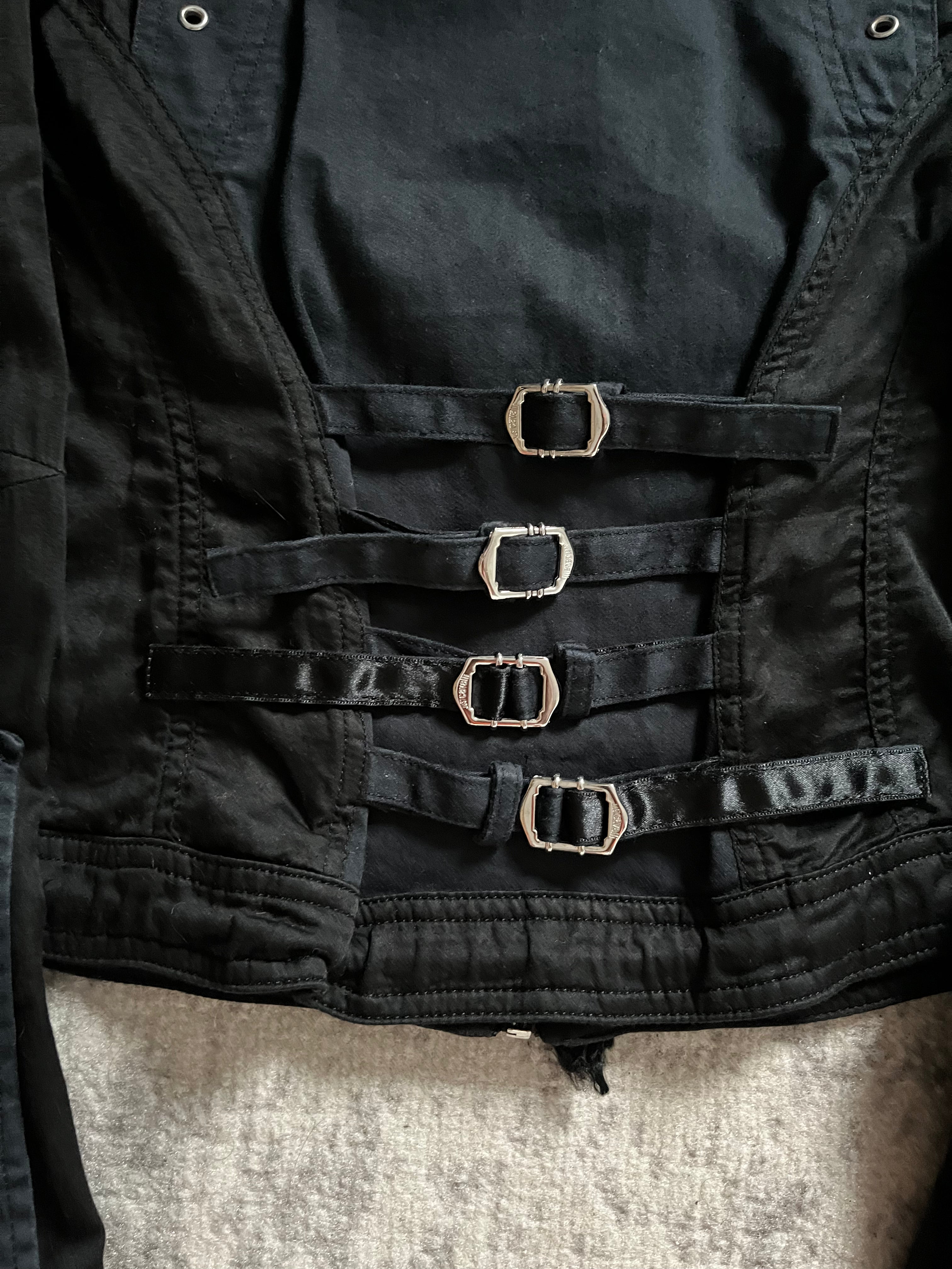 SS2005 Cavalli Obscure Black Navy Cobra Corset Jacket (XS/S)
