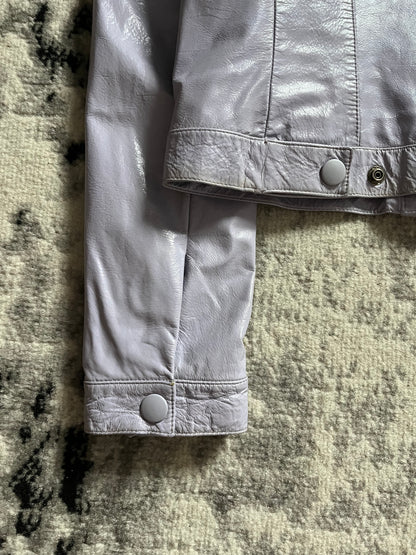 MiuMiu Pure Lila Cropped Leather Jacket (XS)