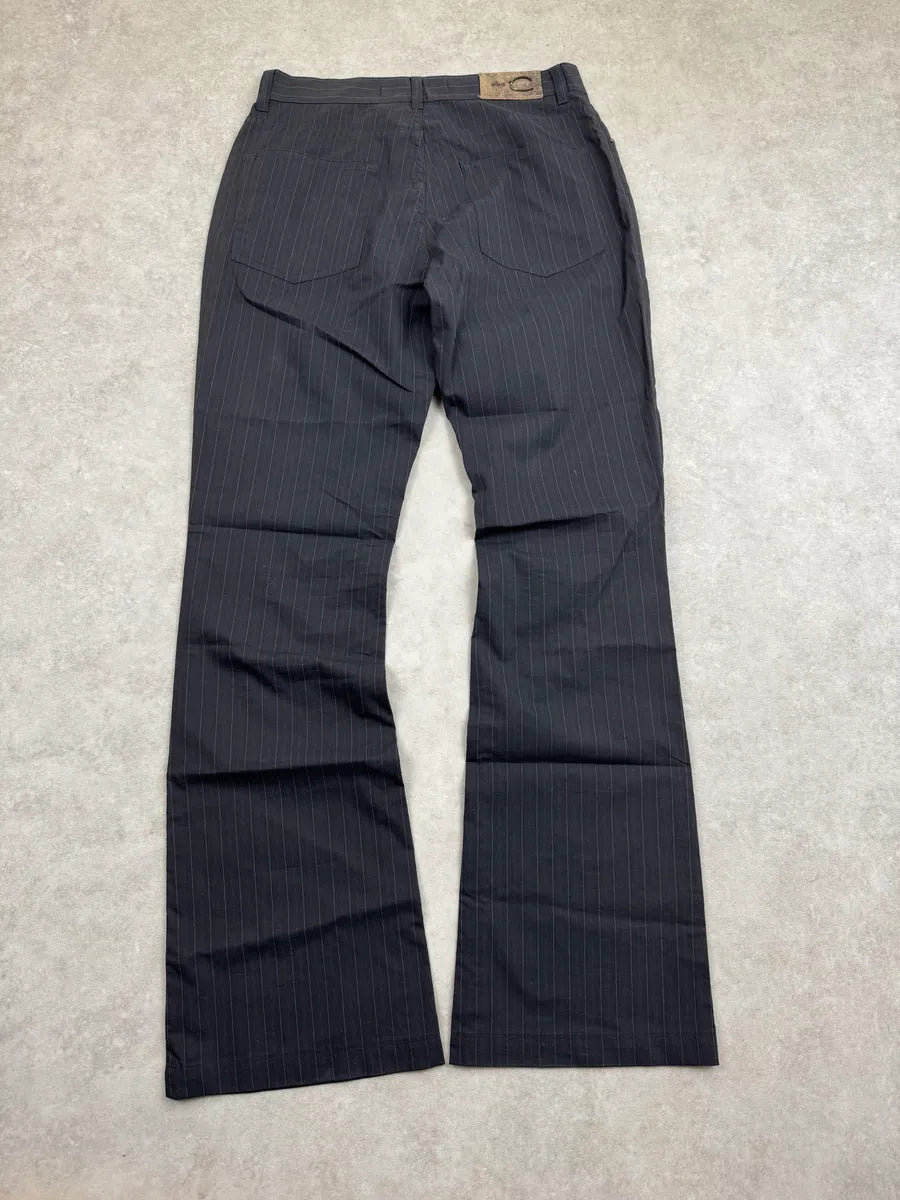 2000s Cavalli Black Pinstripe Graphic Pants UezKnypQ 5
