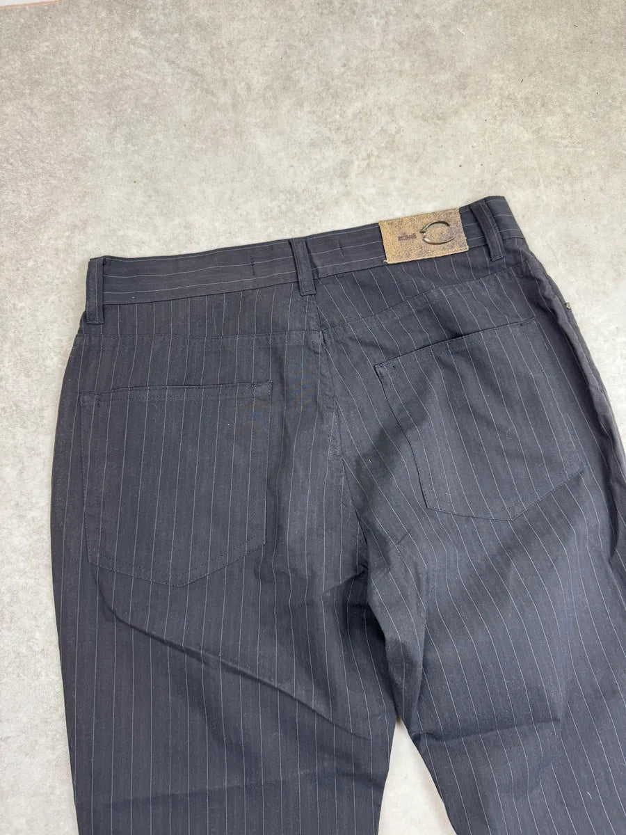2000s Cavalli Black Pinstripe Graphic Pants UezKnypQ 10