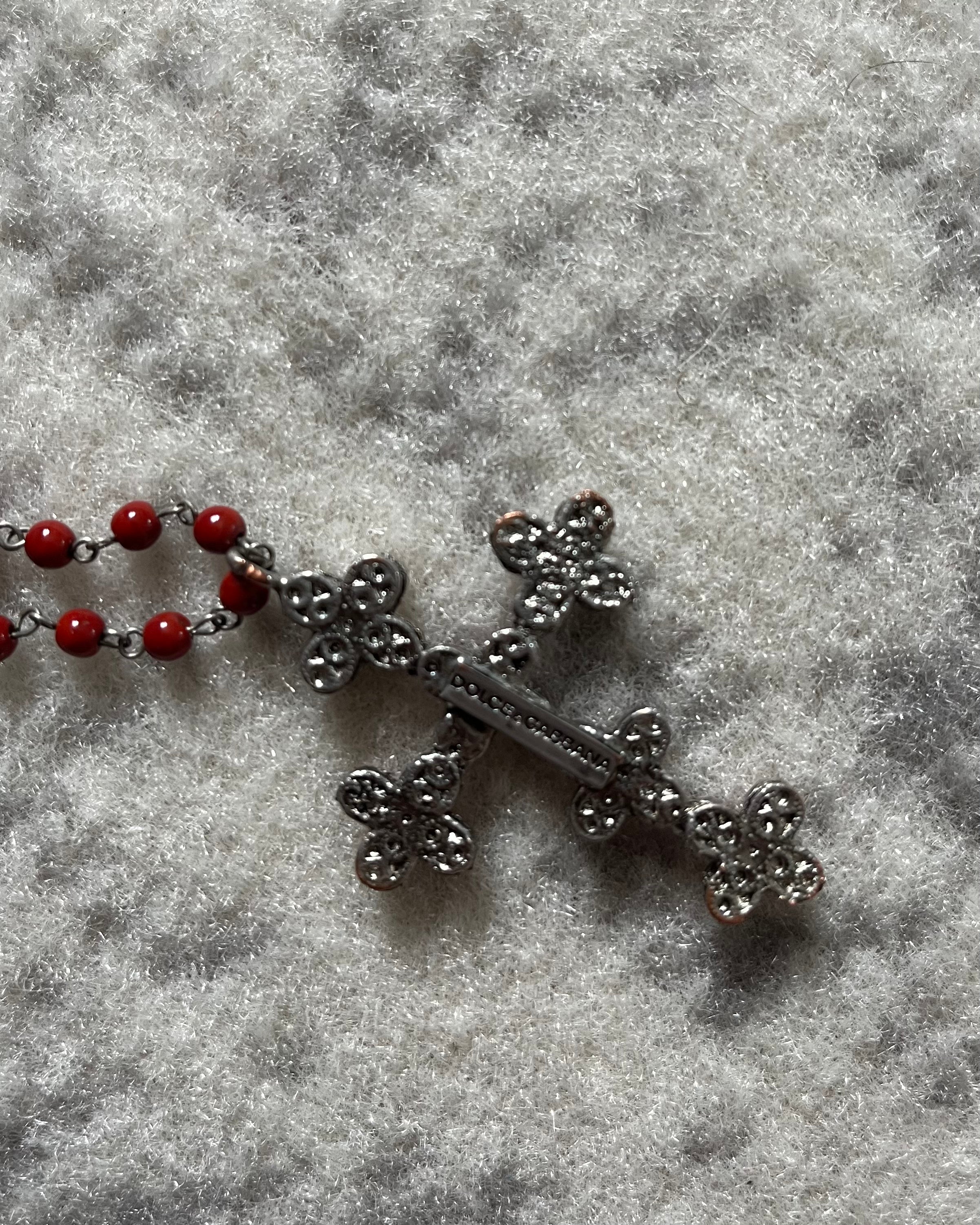 90s Dolce & Gabbana Faith Red Necklace