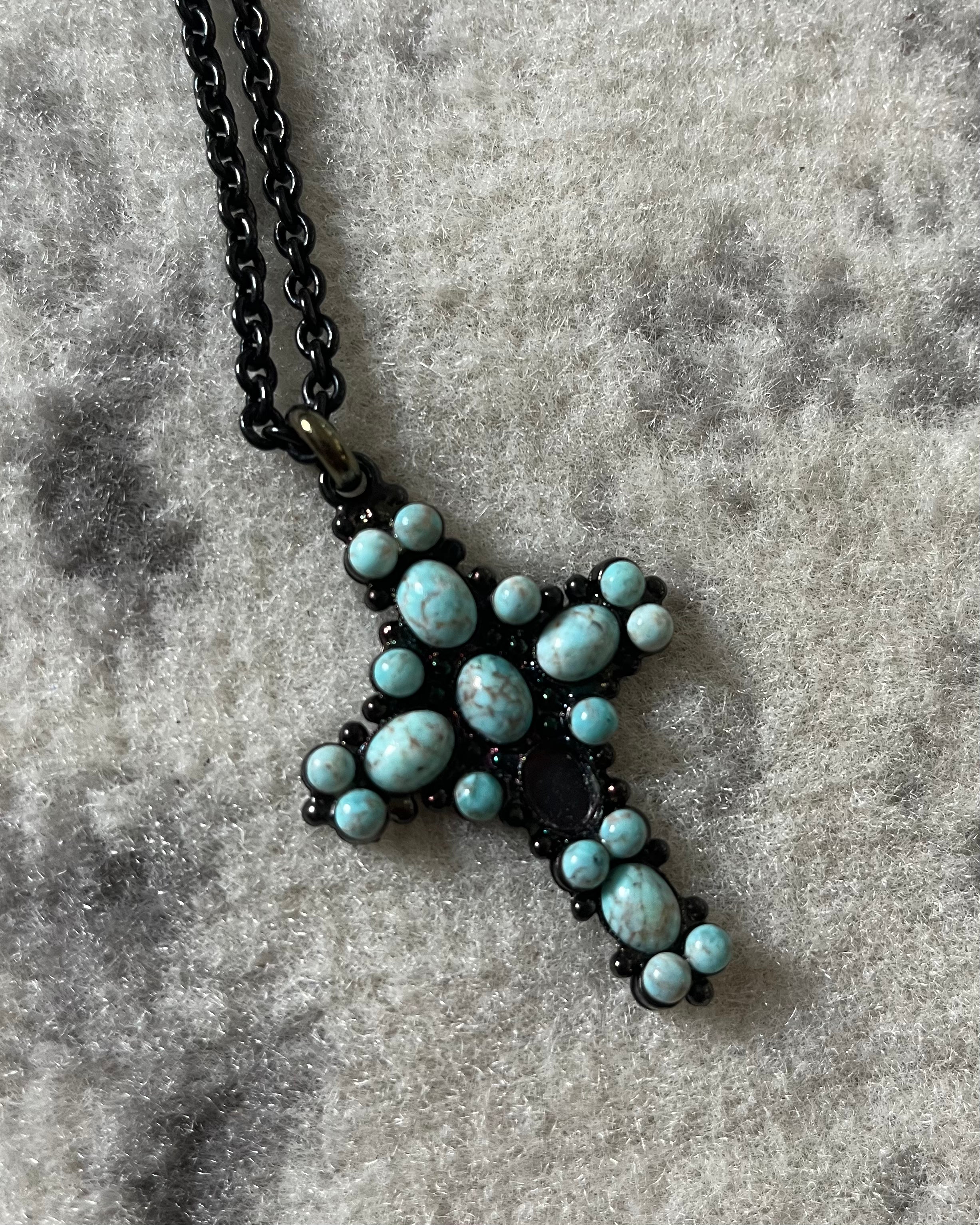 Dolce & Gabbana Black Onyx Cross Necklace