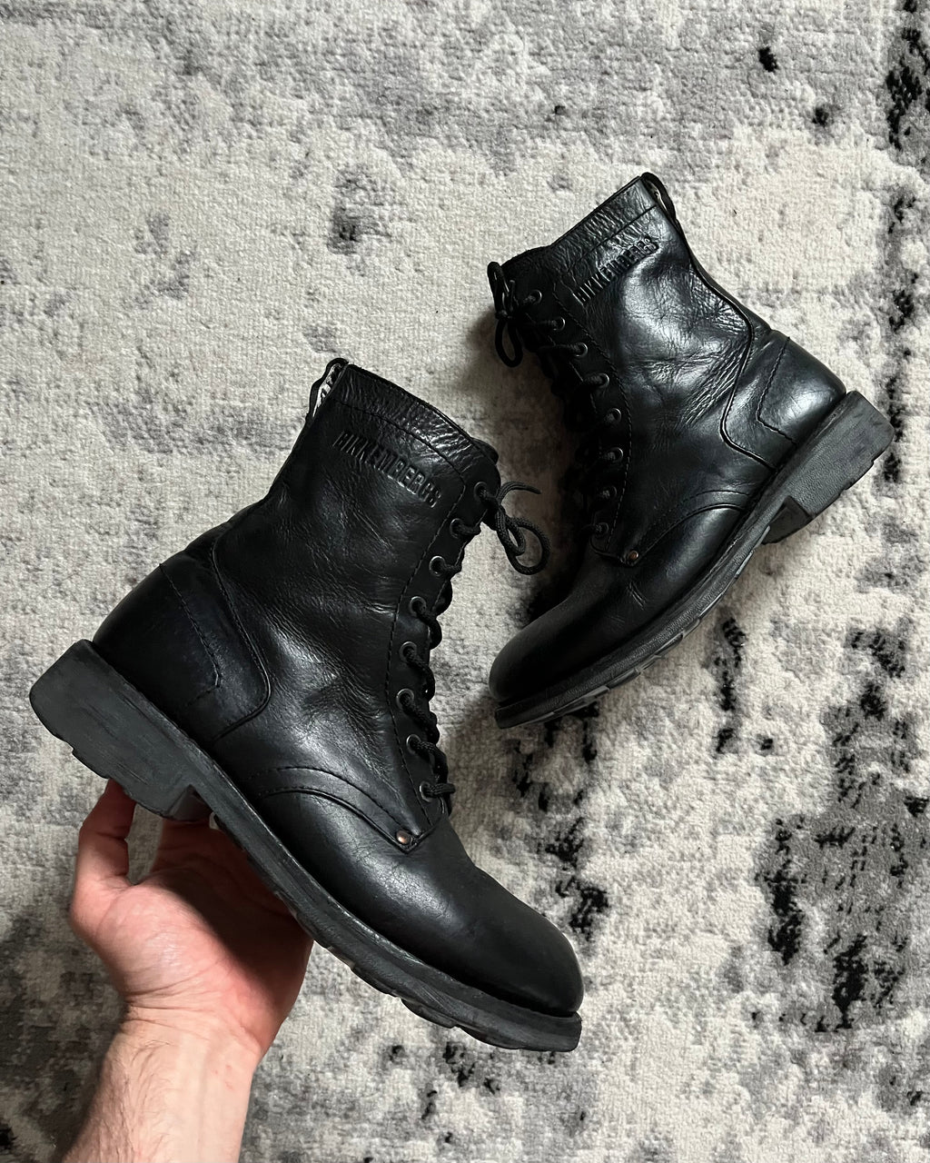 2000s Dirk Bikkembergs Black Combat Leather Boots (43eu/us9,5)