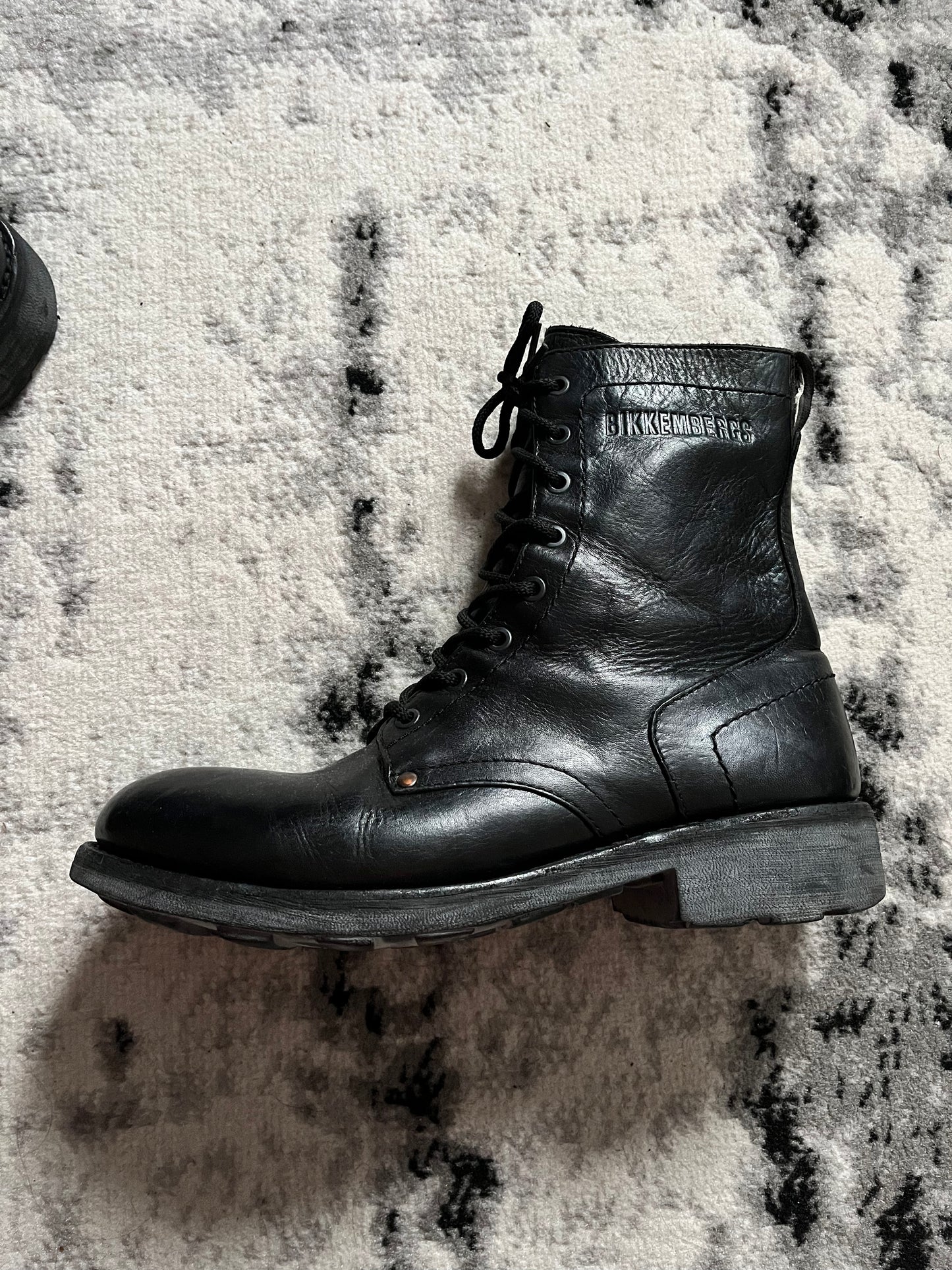 2000s Dirk Bikkembergs Black Combat Leather Boots (43eu/us9,5)